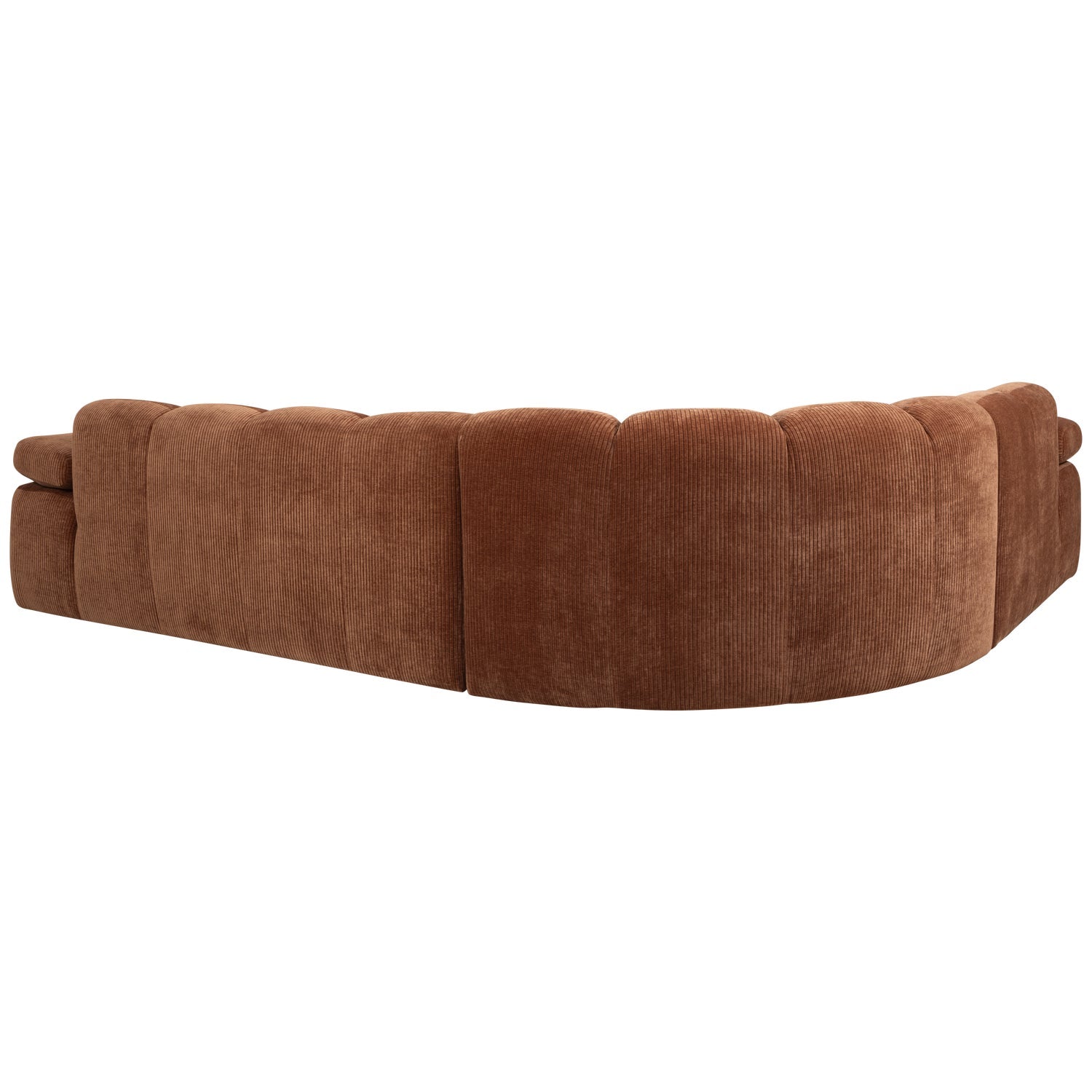 Left-facing modular sofa for 6 people MOJO rust brown corduroy