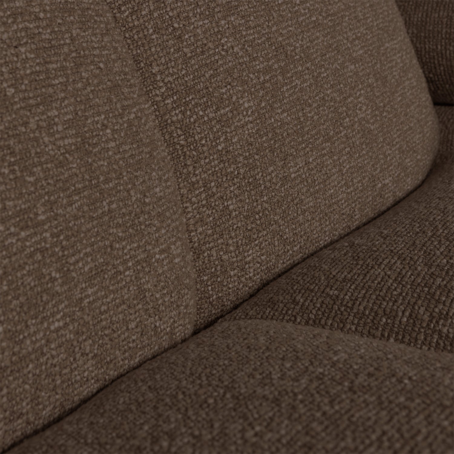 Left-facing modular corner sofa MOJO in dark brown bouclé
