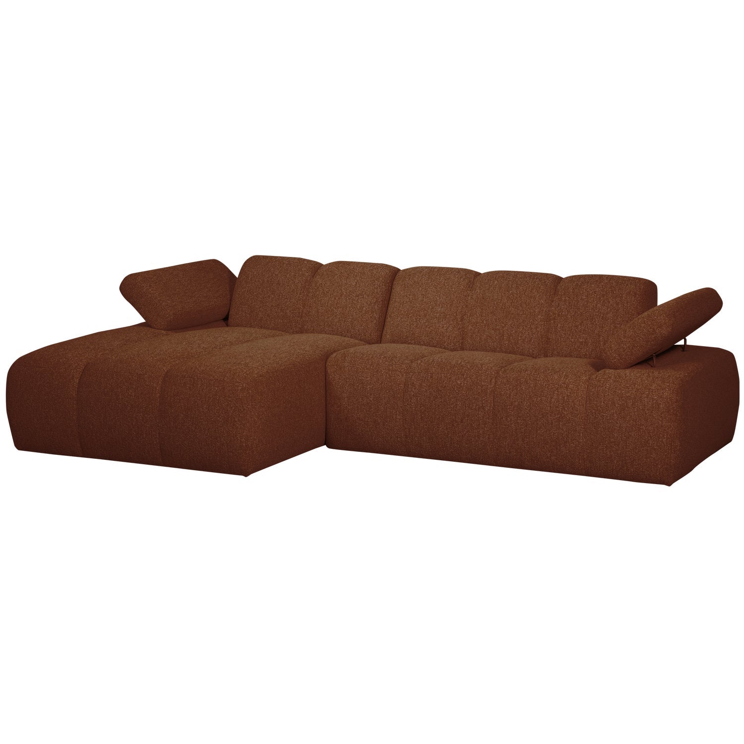 Left-facing modular corner sofa MOJO in brown bouclé