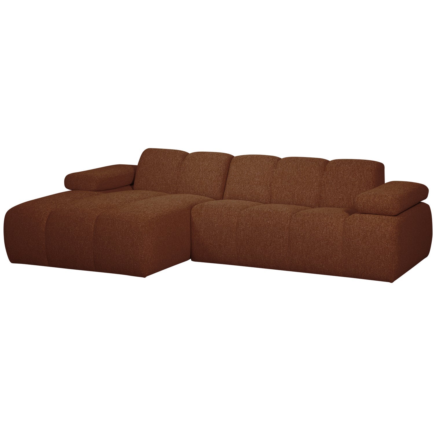 Left-facing modular corner sofa MOJO in brown bouclé