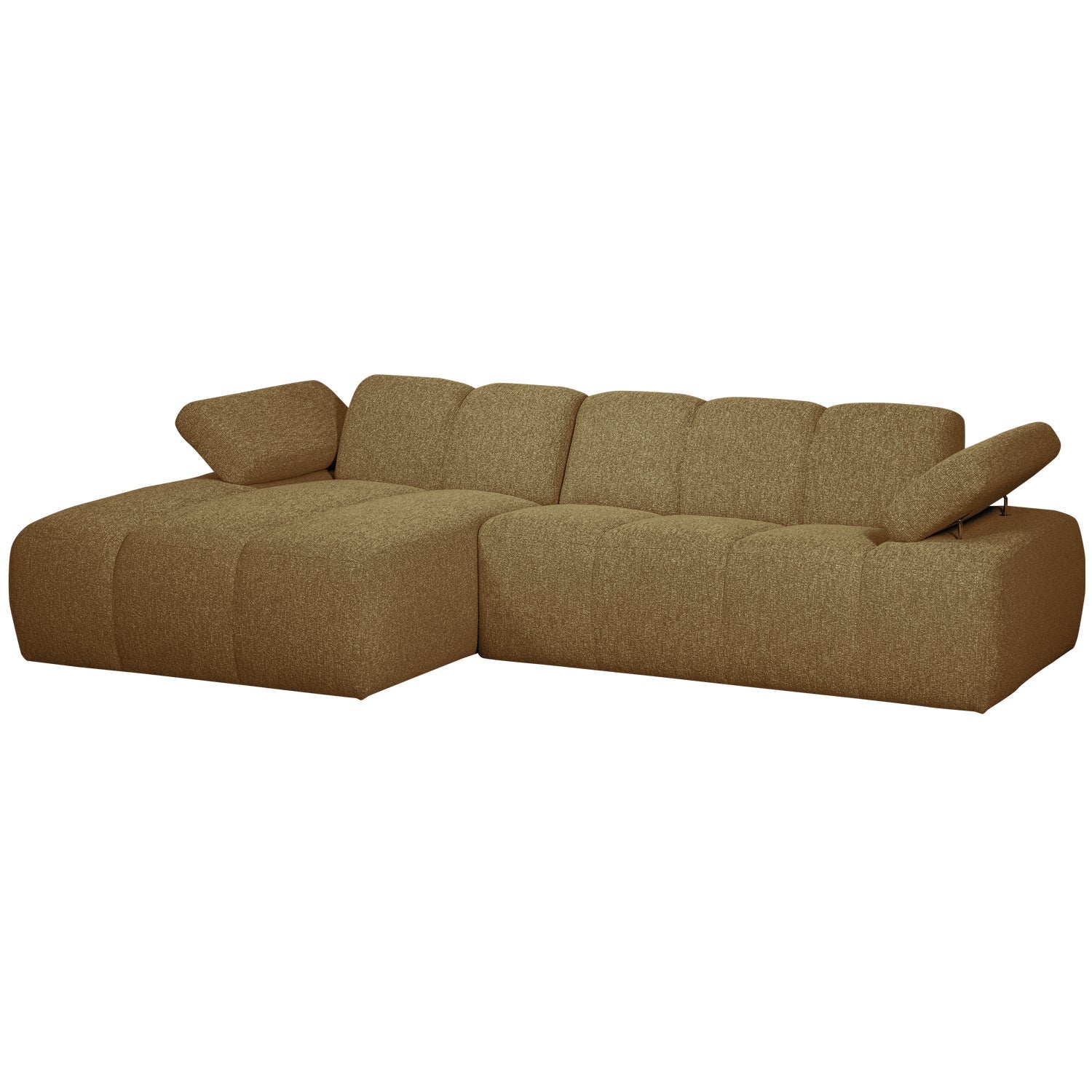 Left-facing modular corner sofa MOJO in dark honey bouclé