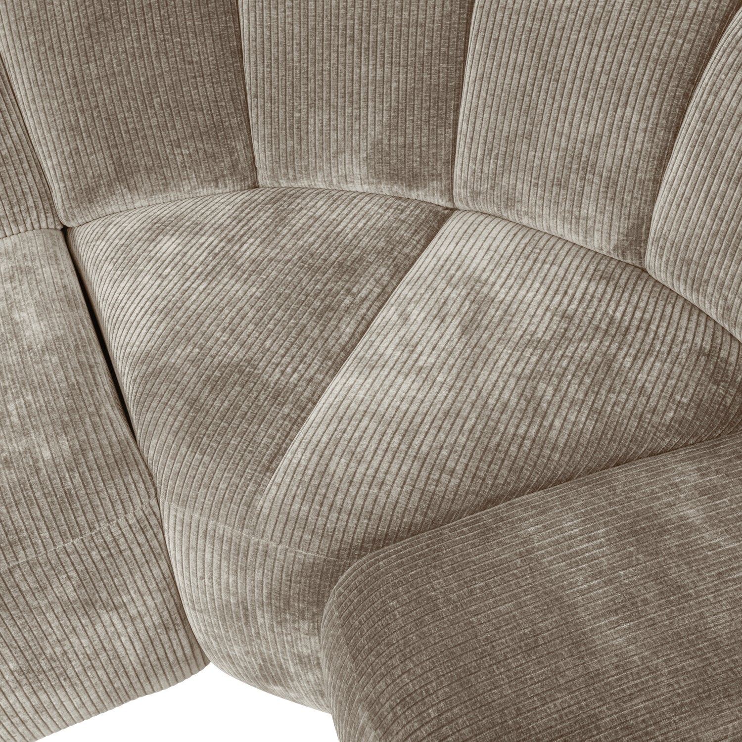Right-facing modular corner sofa for 6 people MOJO in dark sandy corduroy