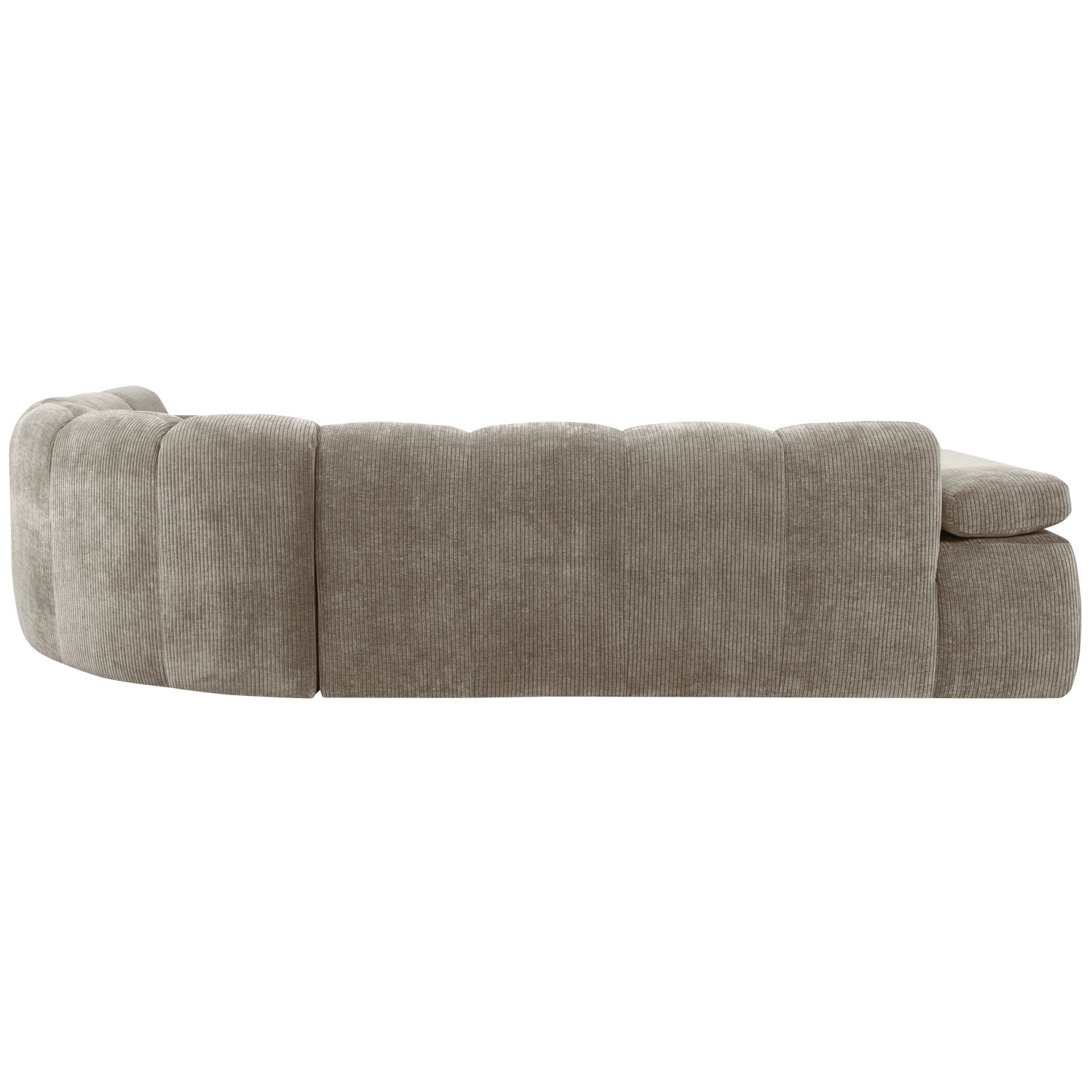 Right-facing modular corner sofa for 6 people MOJO in dark sandy corduroy