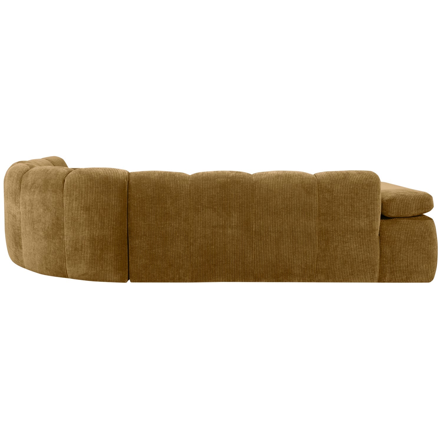 Right-facing modular corner sofa for 6 people MOJO in dark honey corduroy