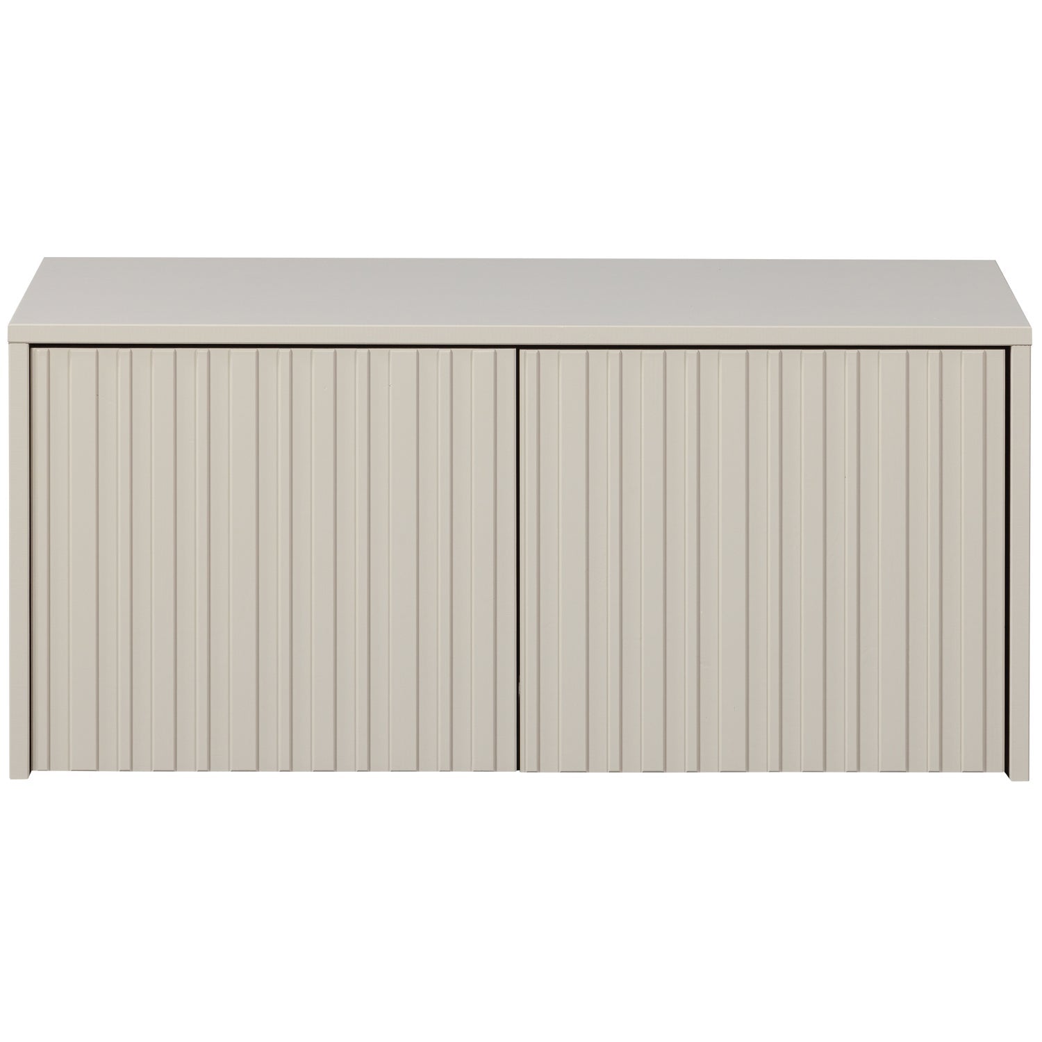 Bank mit Gravurschubladen grauer Kiefernholz