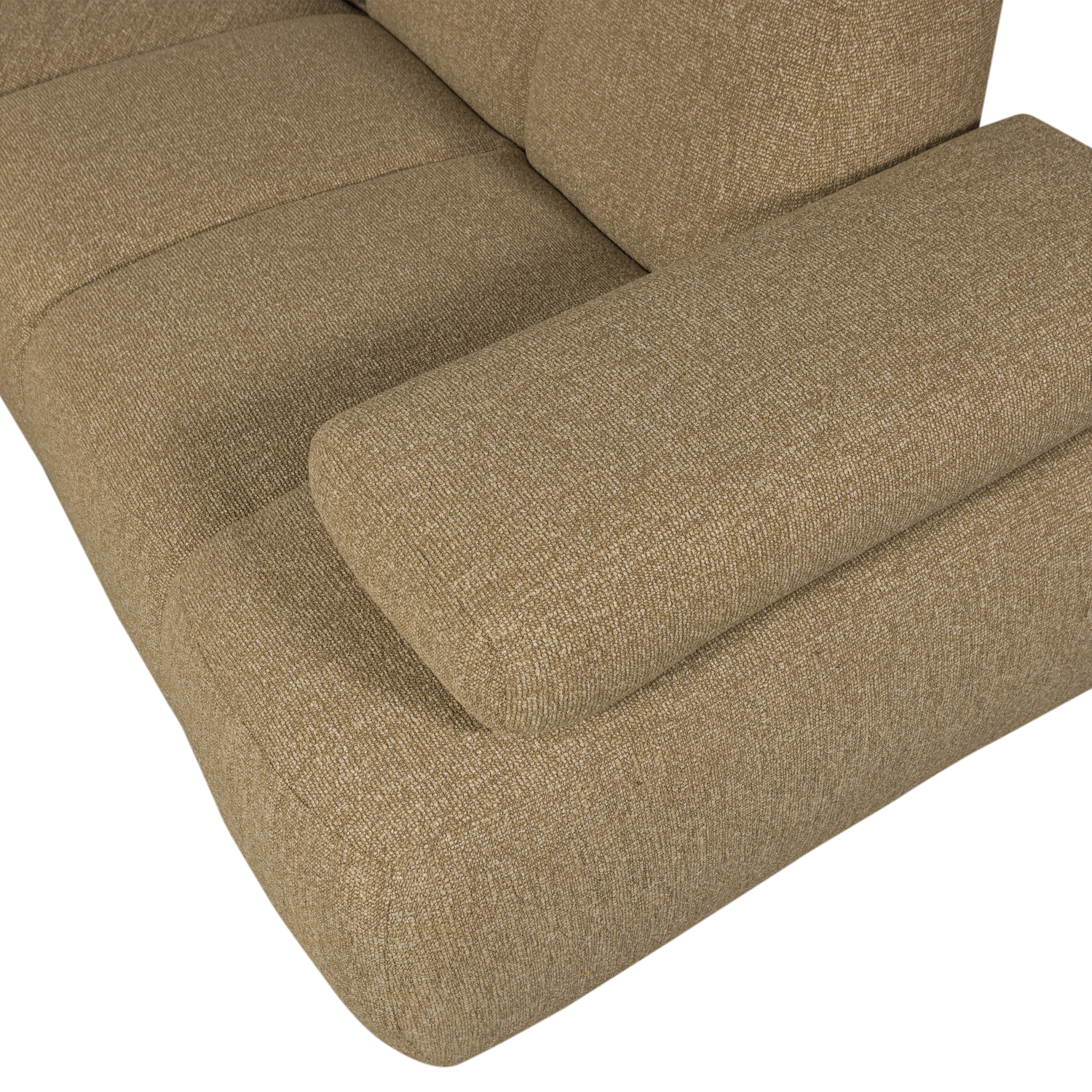 Modularer Ecksofa rechtsseitig für 6 Personen MOJO honigfarbener Melange Boucle