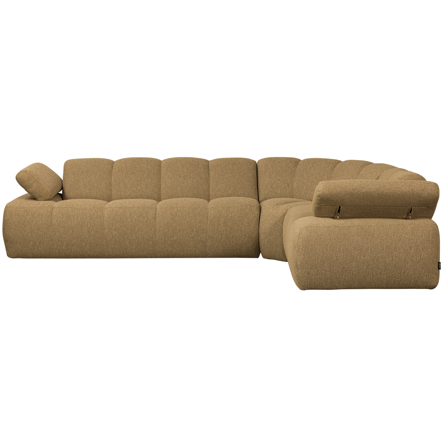 Modularer Ecksofa rechtsseitig für 6 Personen MOJO honigfarbener Melange Boucle