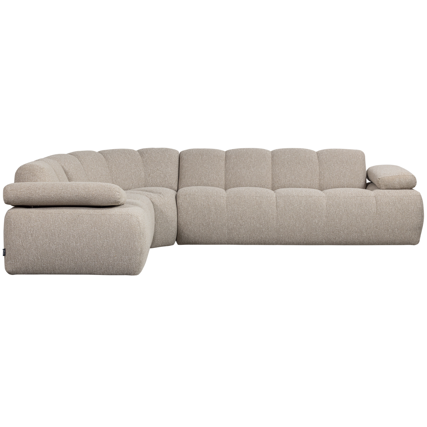 Left-facing modular sofa for 6 people MOJO sand mélange boucle