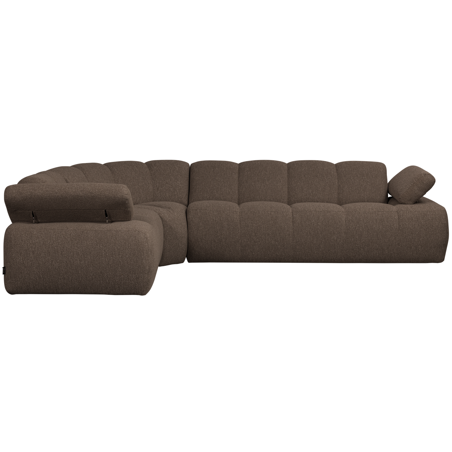 Modularer Ecksofa linksseitig für 6 Personen MOJO braun meliert Boucle