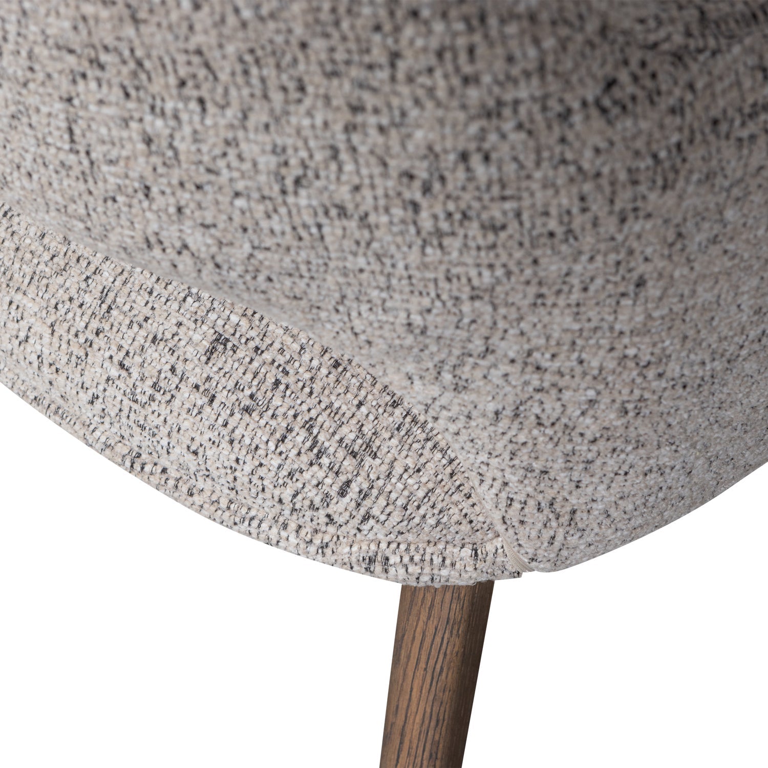 MURAT chair in gray-beige with a dark brown oak base