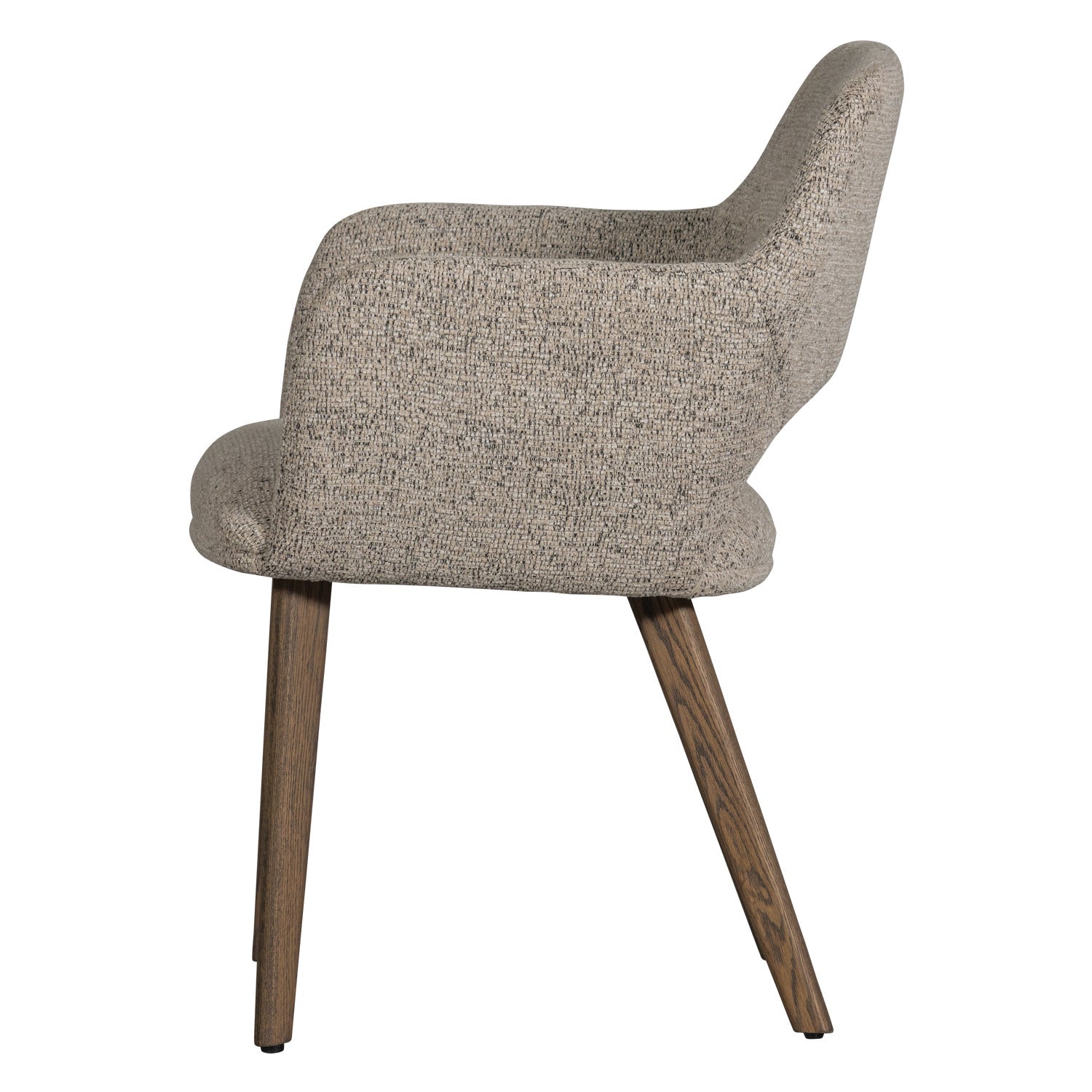 MURAT chair in gray-beige with a dark brown oak base