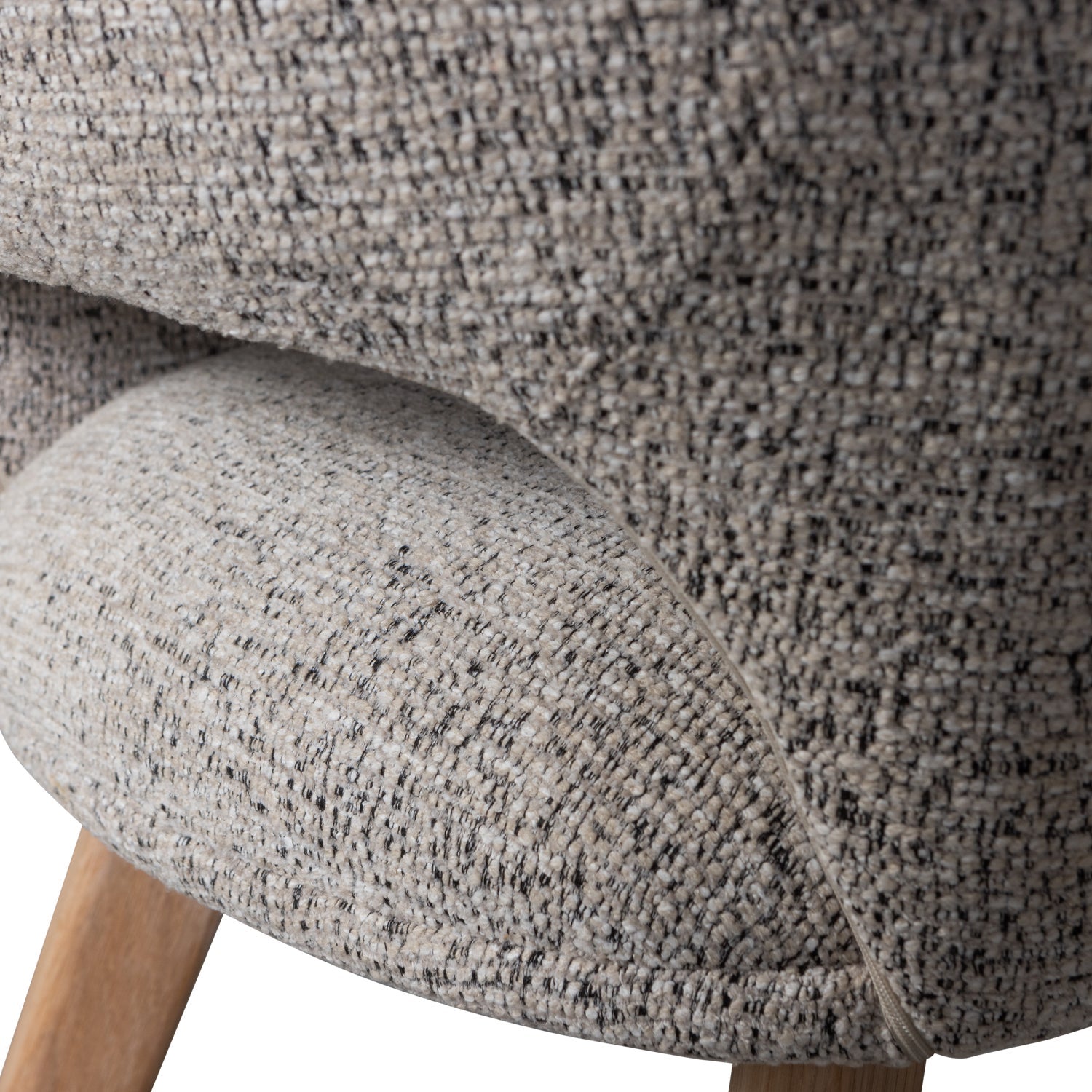 MURAT chair in gray-beige with an oak base