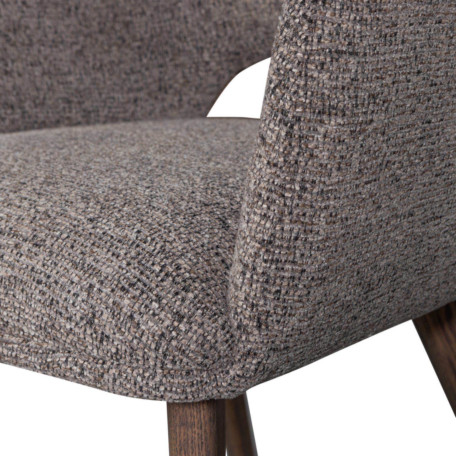 MURAT taupe chair with dark brown oak base