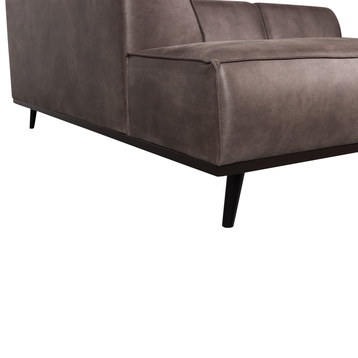 Left-sided Corner Sofa STATEMENT dark gray eco-leather