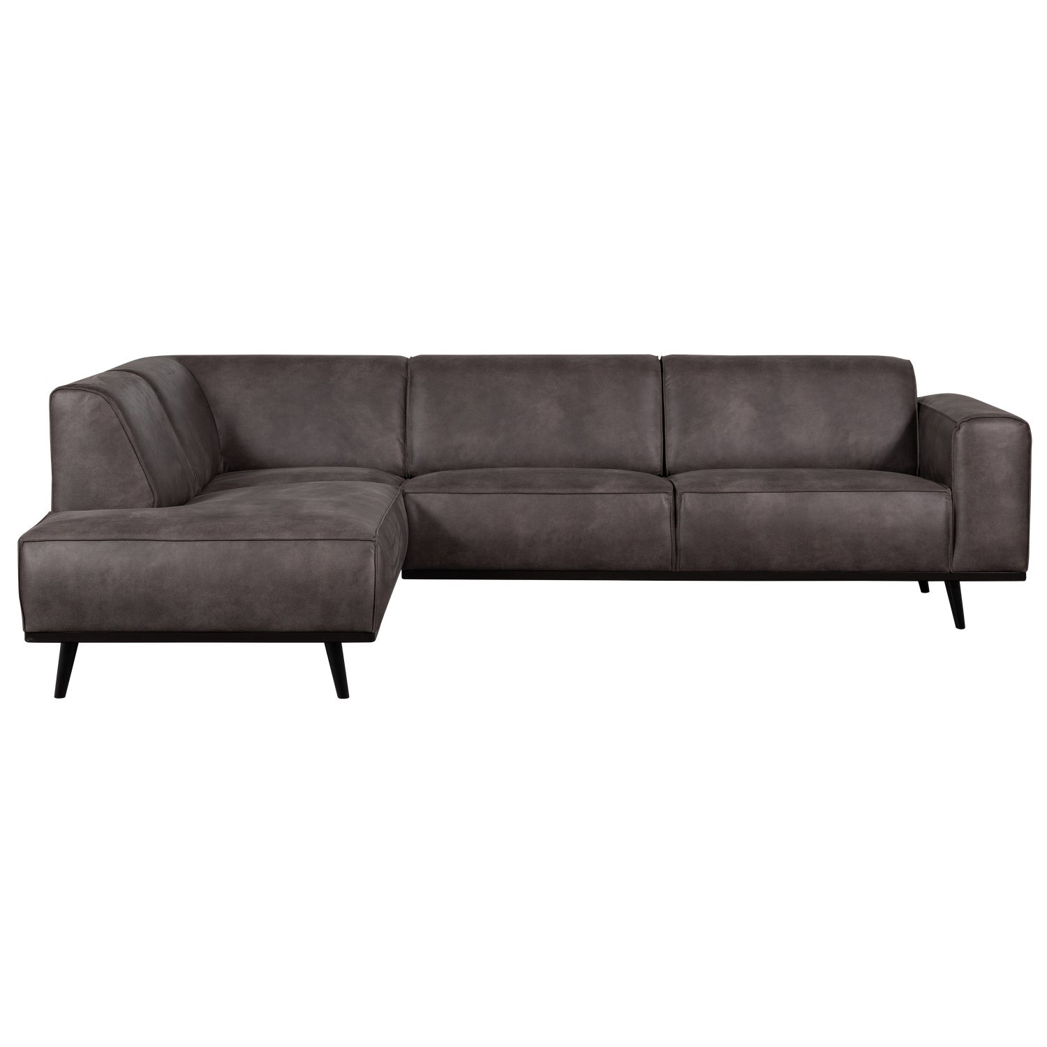 Left-sided Corner Sofa STATEMENT dark gray eco-leather