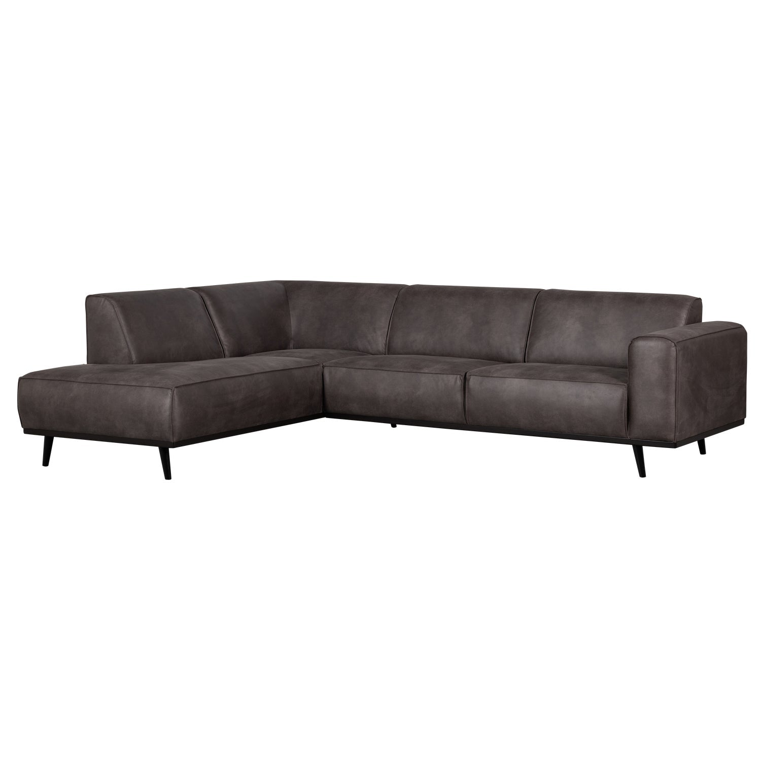 Left-sided Corner Sofa STATEMENT dark gray eco-leather