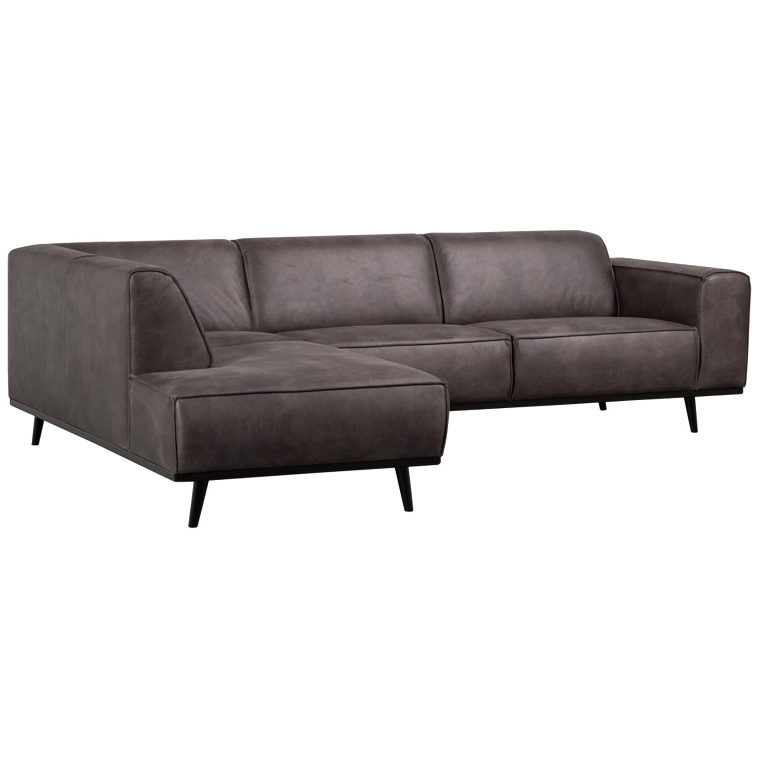 Left-sided Corner Sofa STATEMENT dark gray eco-leather