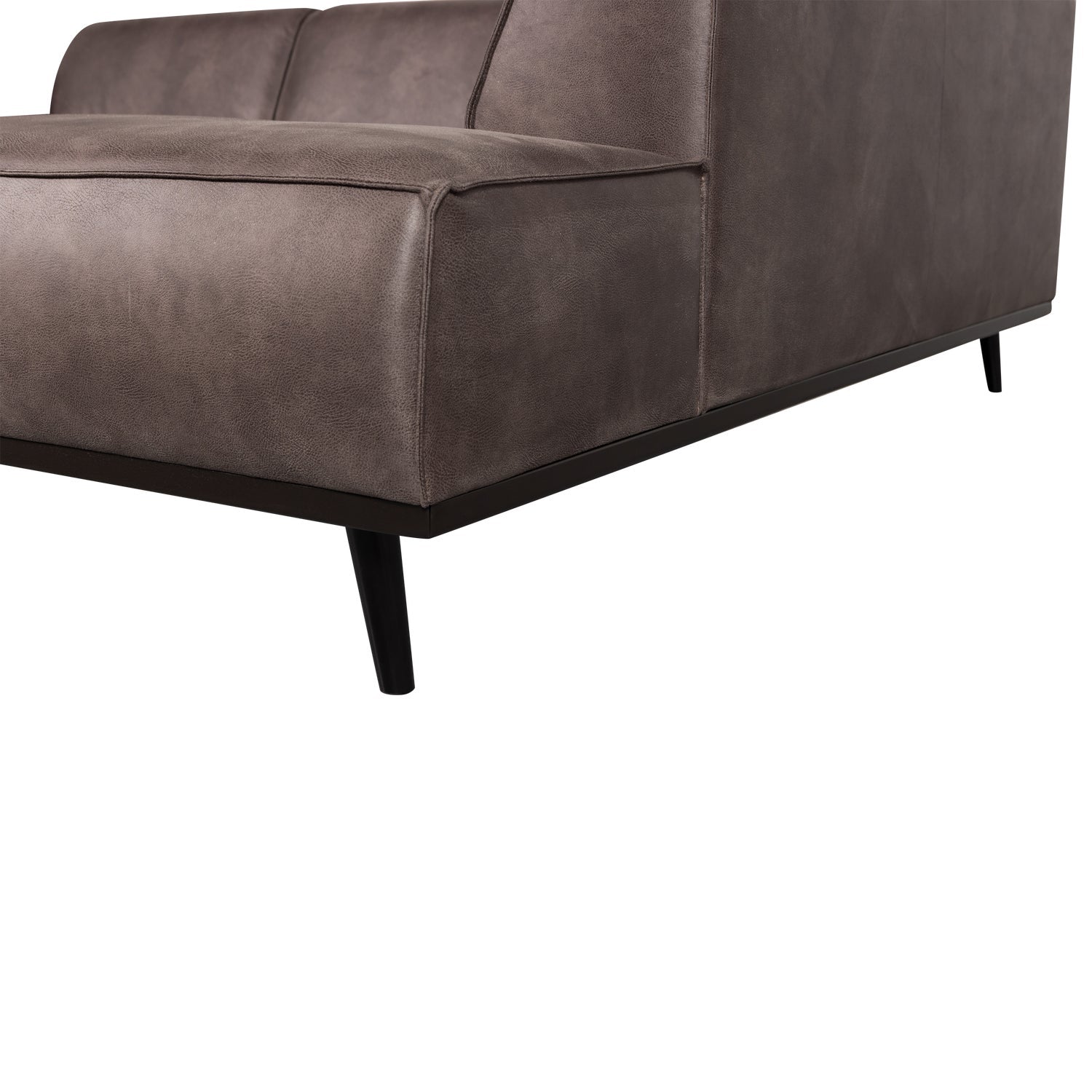 Right-sided Corner Sofa STATEMENT dark gray leather