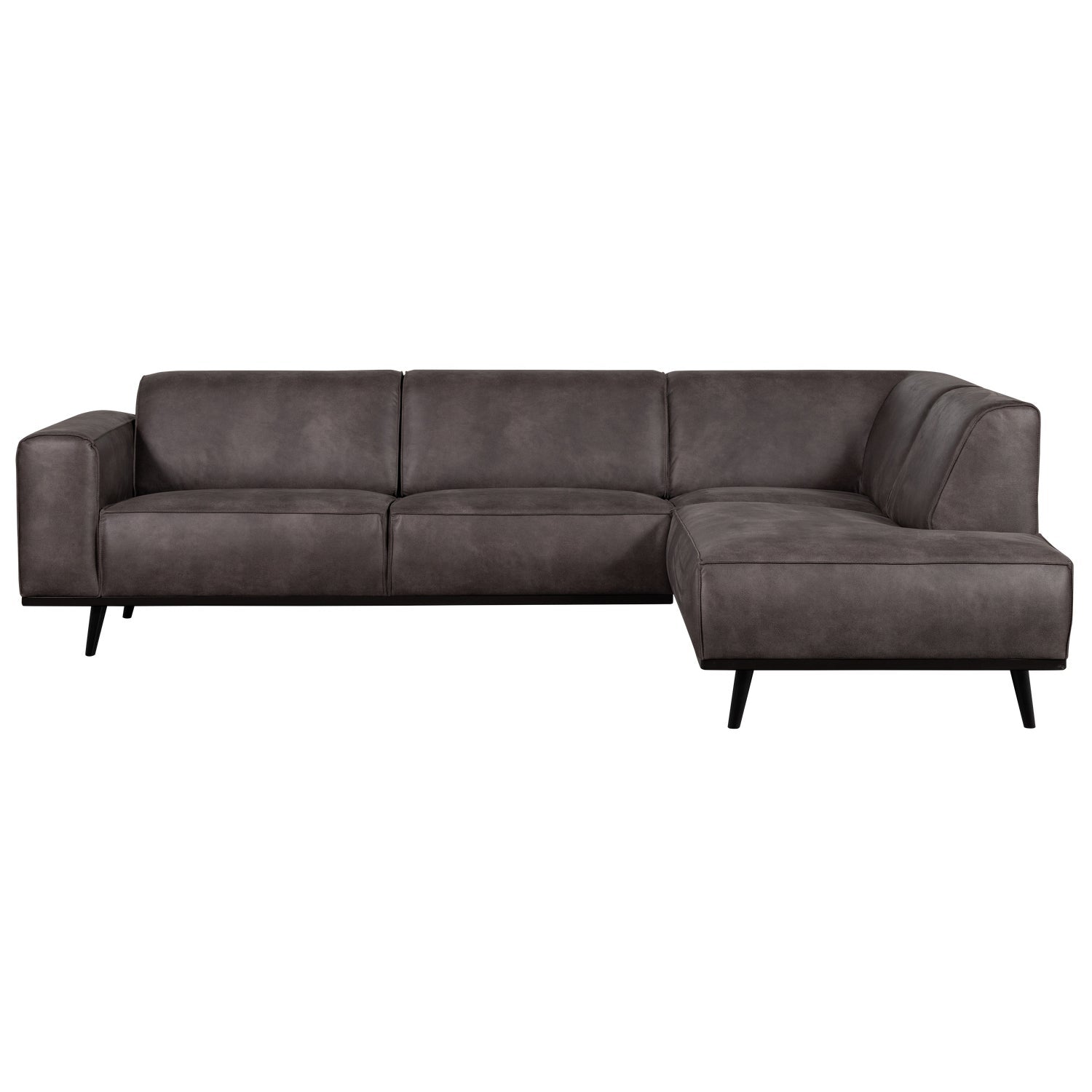 Right-sided Corner Sofa STATEMENT dark gray leather