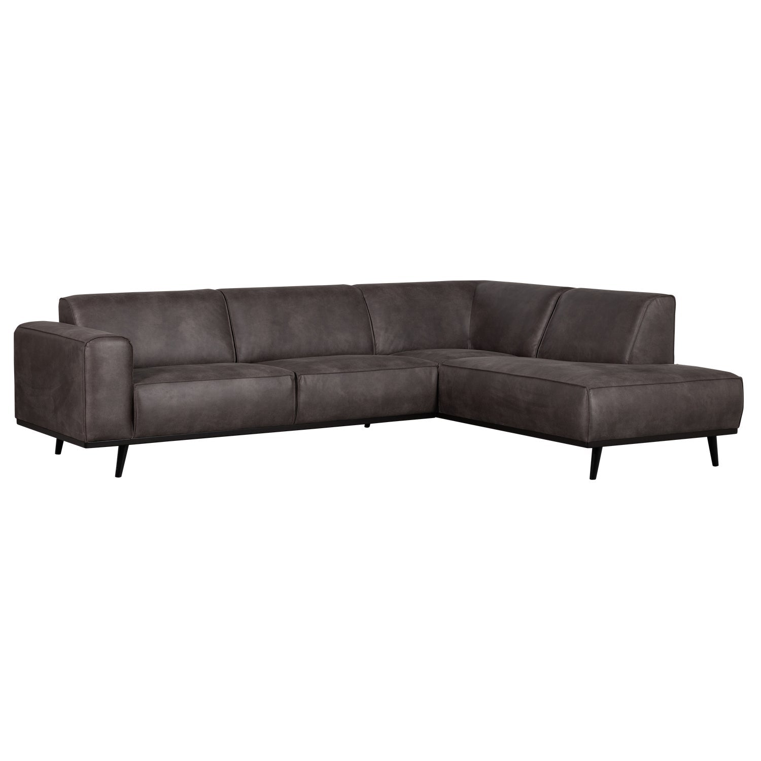 Right-sided Corner Sofa STATEMENT dark gray leather