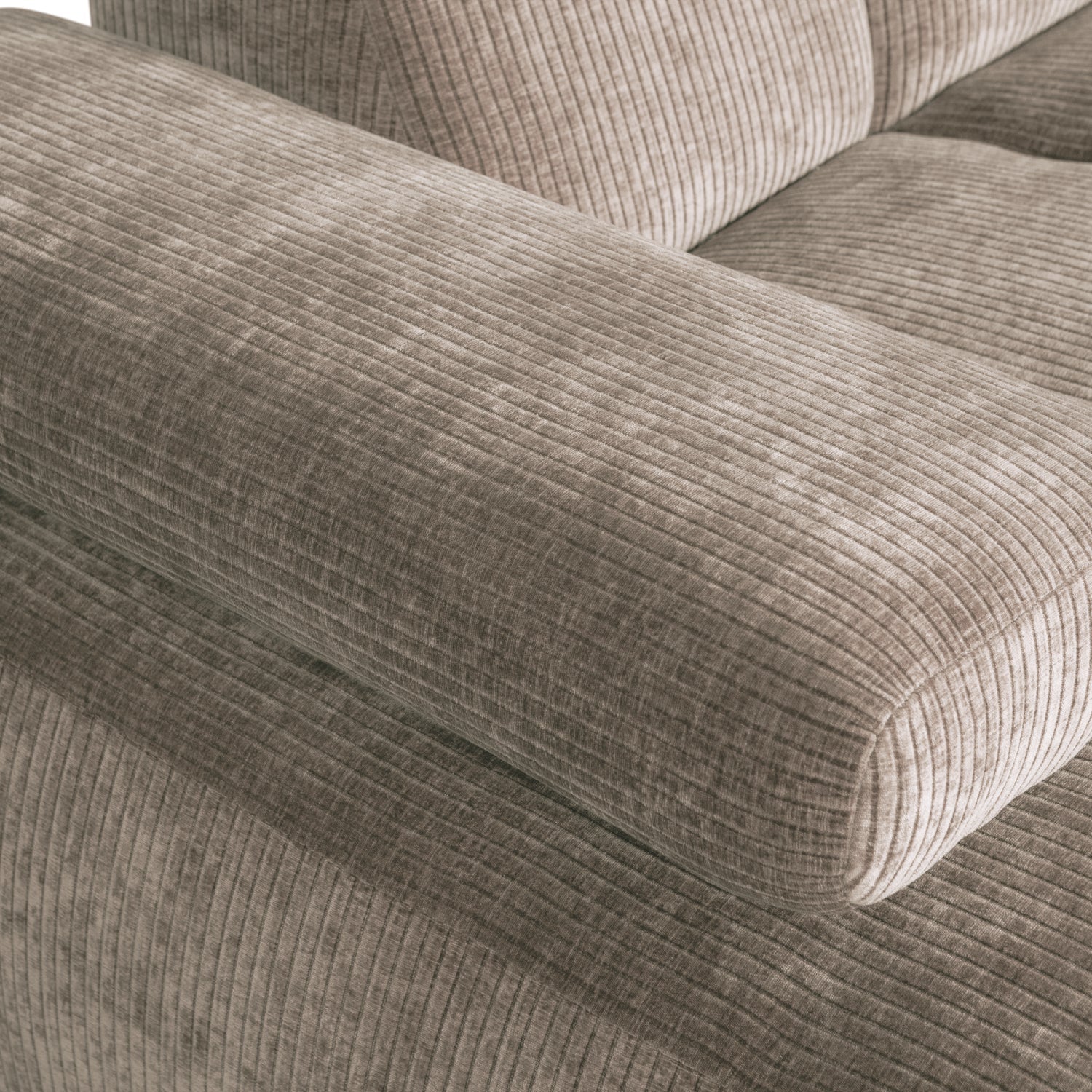 Left-facing modular corner sofa MOJO in dark sandy corduroy