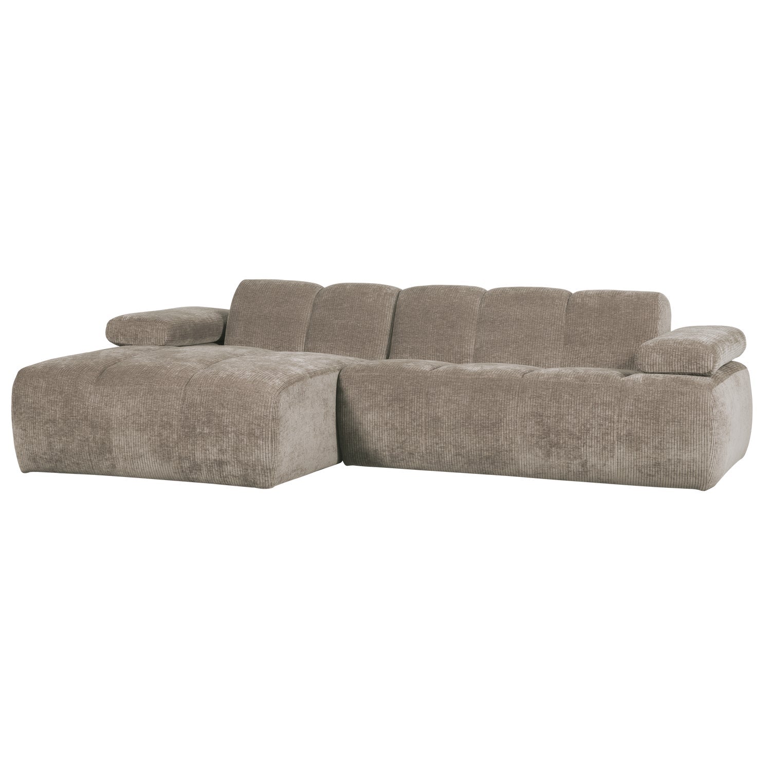 Left-facing modular corner sofa MOJO in dark sandy corduroy