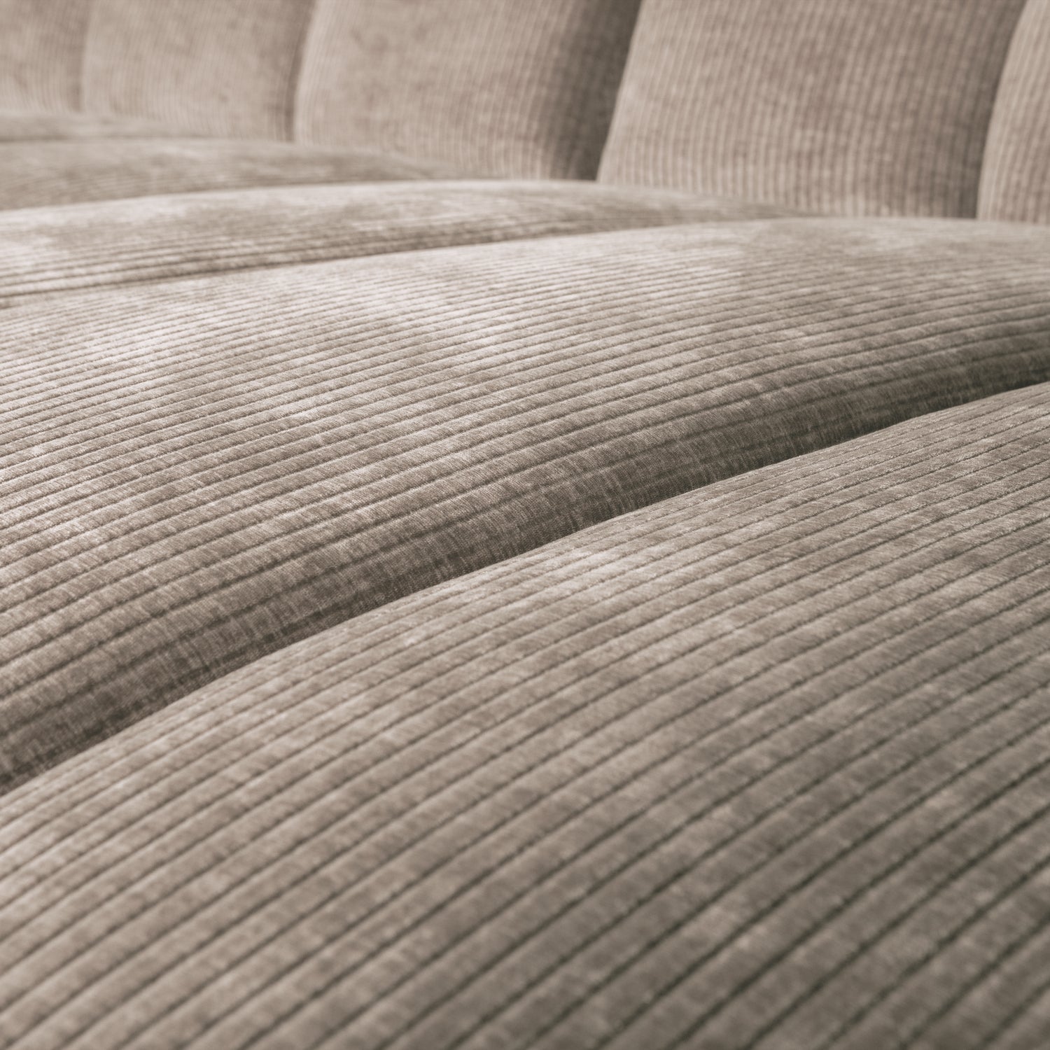 Right-facing modular corner sofa MOJO in dark sandy corduroy
