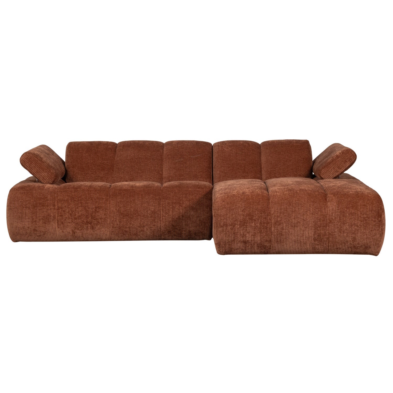 Right-facing modular sofa MOJO rusty brown corduroy