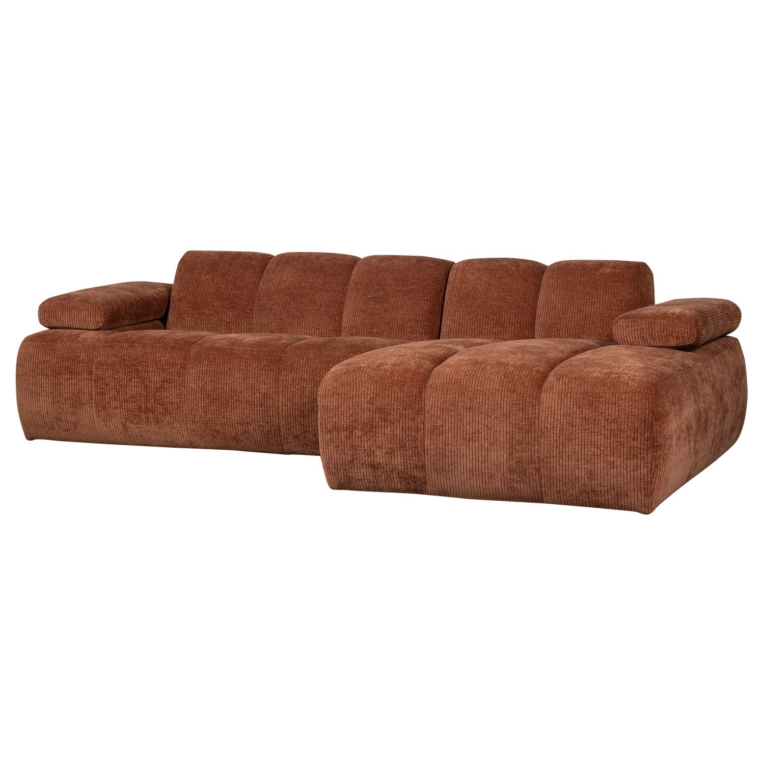 Right-facing modular sofa MOJO rusty brown corduroy