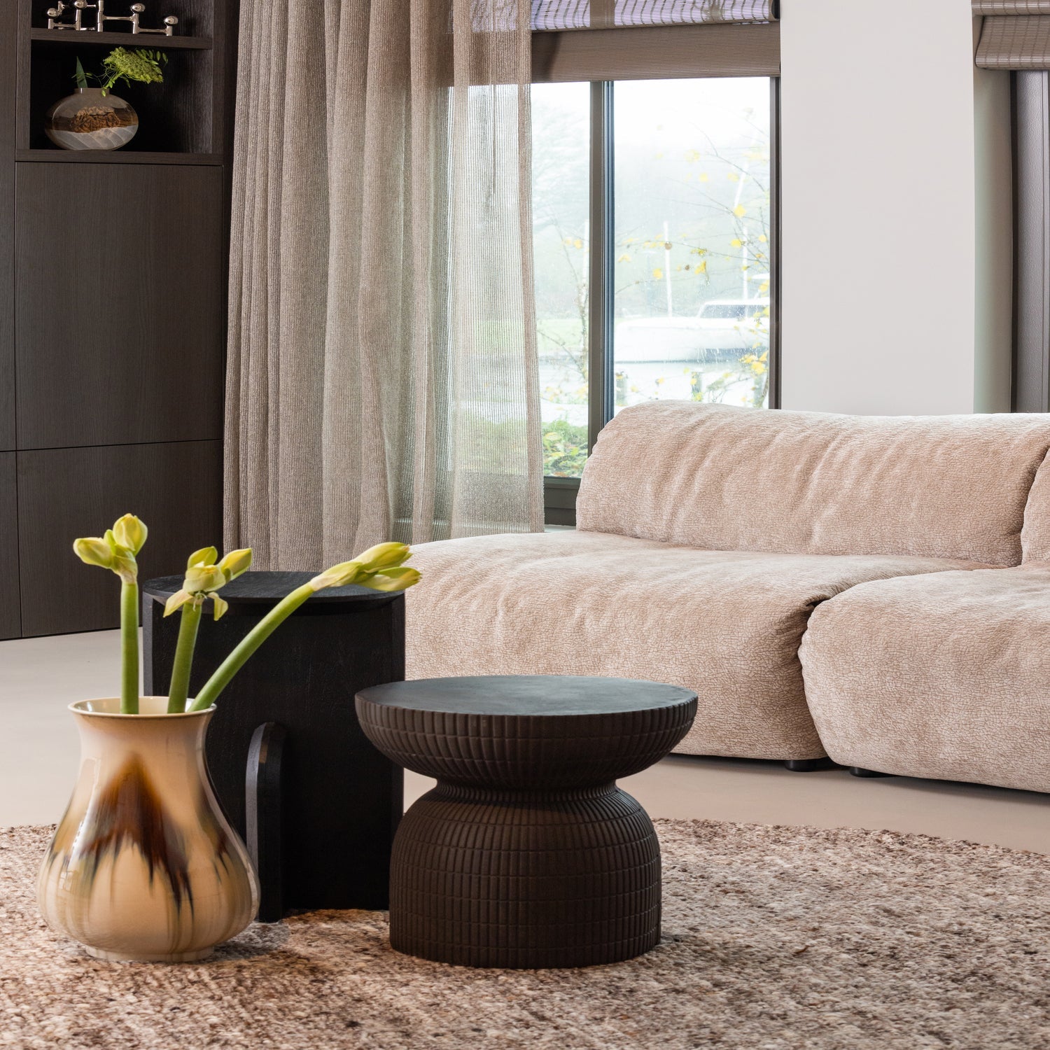 BAGGY modular sofa - sand-colored chenille element