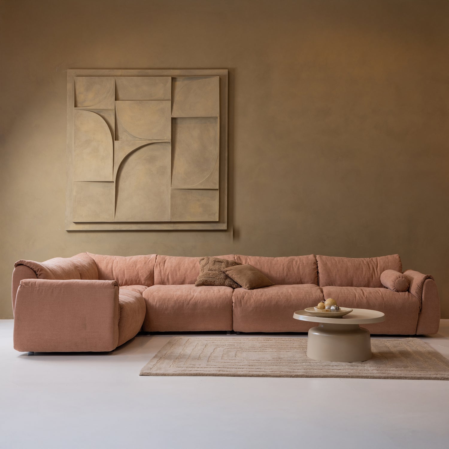 Modulares Sofa BAGGY - Eckelement in Rosa