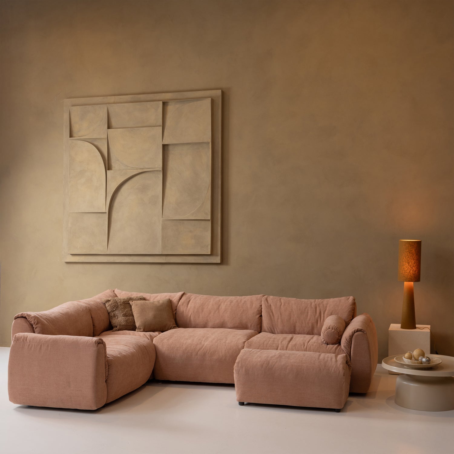 Modulares Sofa BAGGY - Eckelement in Rosa