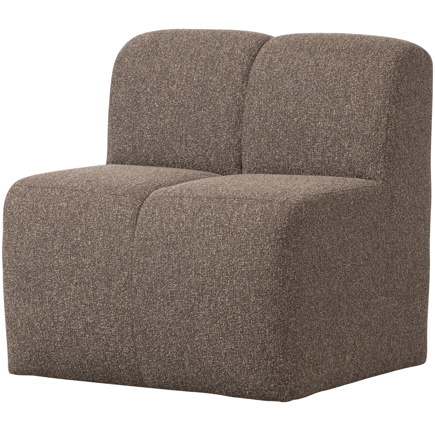Fotel / moduł MOJO BENCH brązowy melanż boucle do salonu – Woood