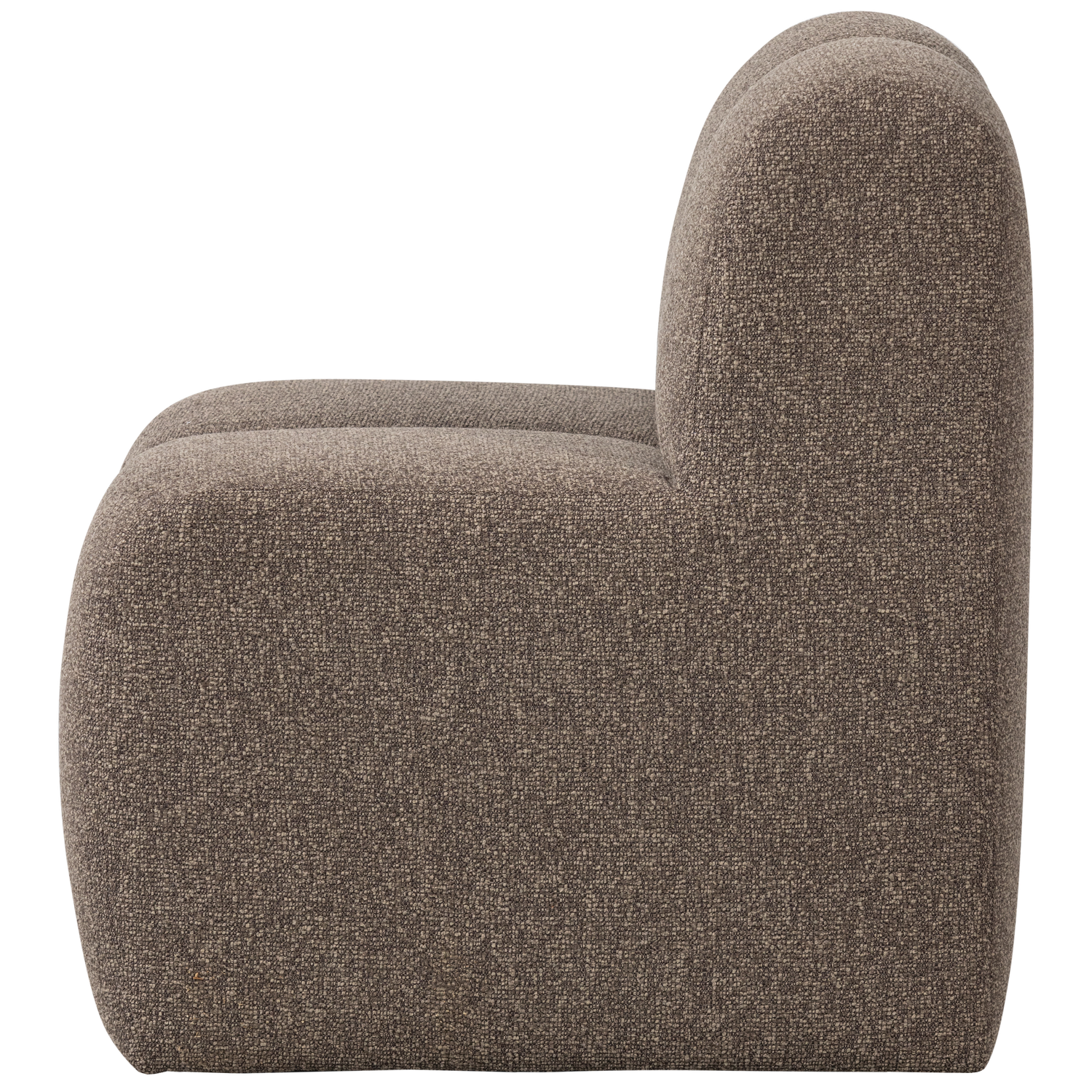 Fotel / moduł MOJO BENCH brązowy melanż boucle – styl nowoczesny