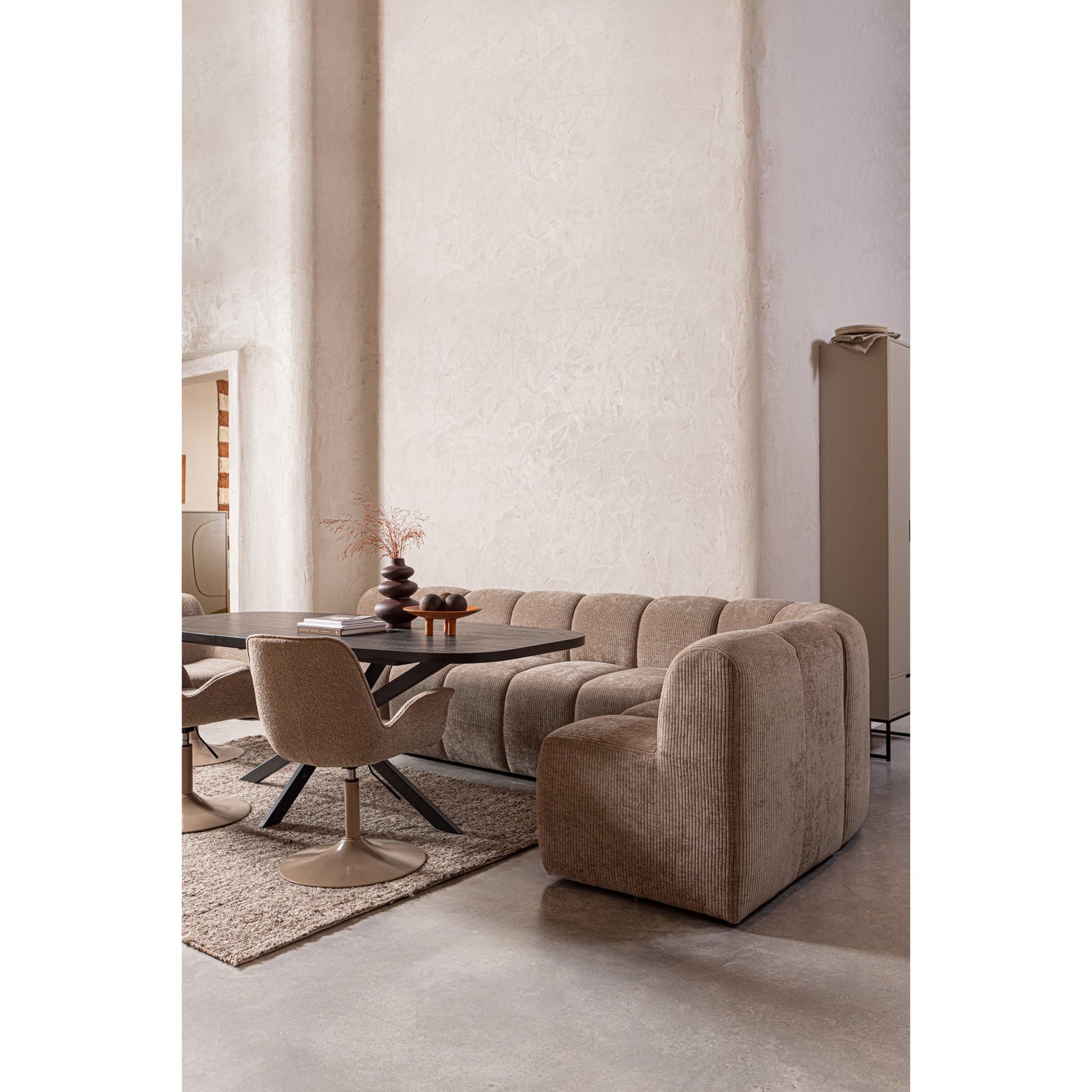 Modulares Sofa MOJO BENCH - Eckelement rostbraun Cord