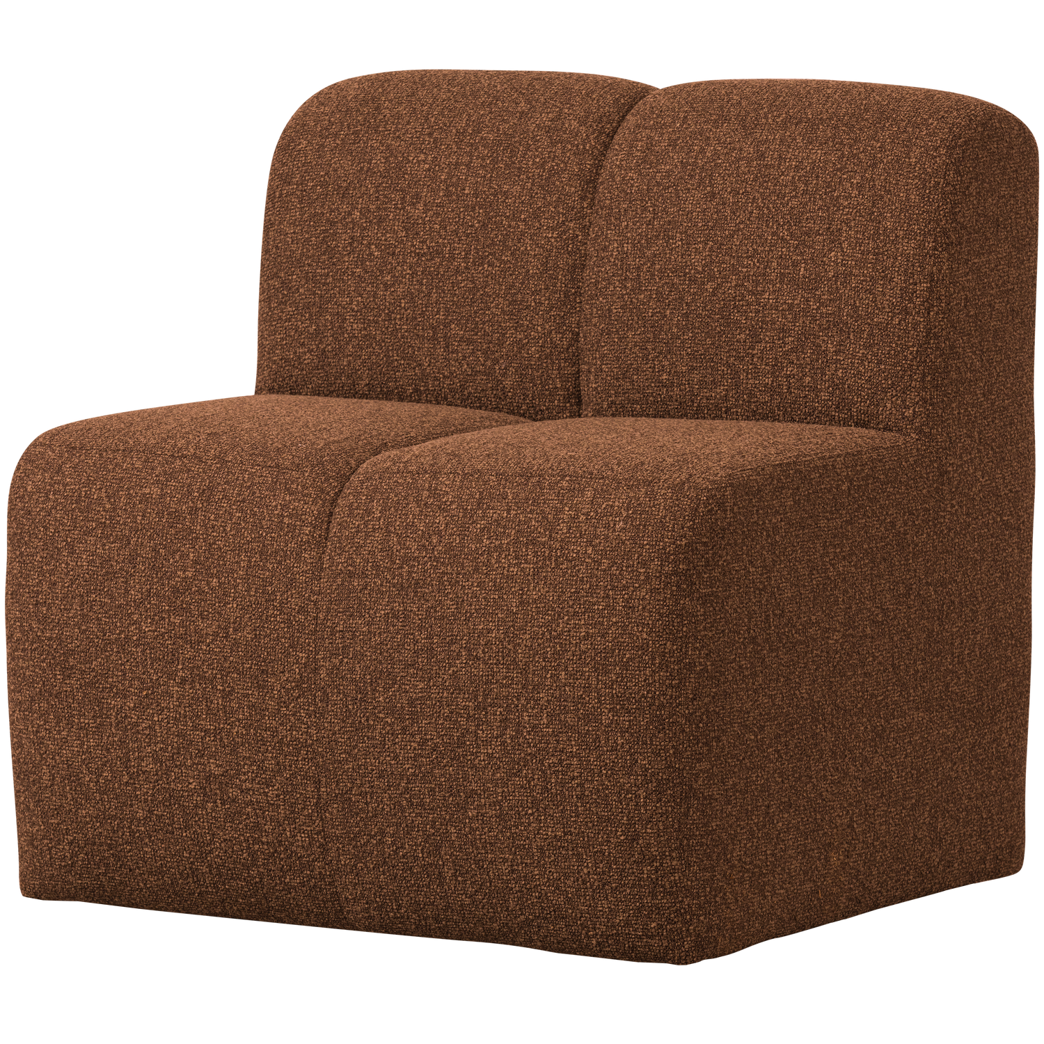 Fotel / moduł MOJO BENCH rdzawy brązowy melanż boucle – styl nowoczesny