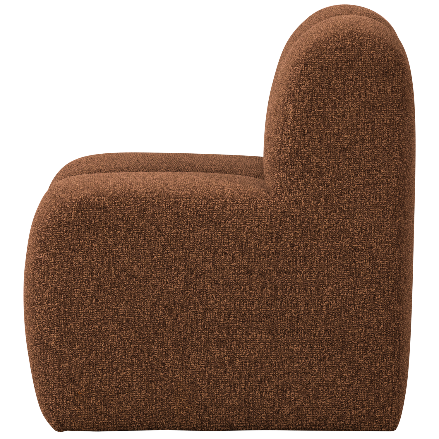 Fotel / moduł MOJO BENCH rdzawy brązowy melanż boucle – tkanina bouclé, Woood