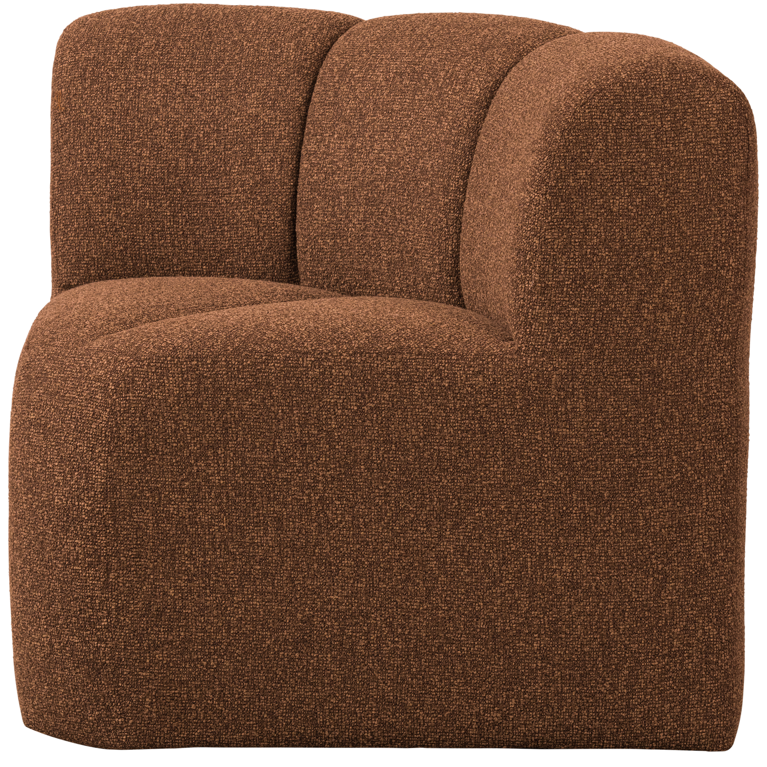 Sofa modułowa MOJO BENCH - element narożny rdzawy brązowy melanż boucle – Woood