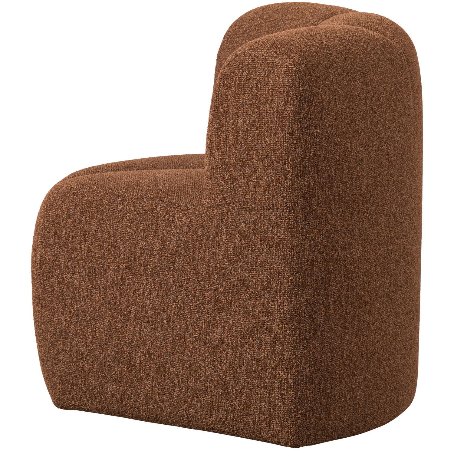 Sofa modułowa MOJO BENCH - element narożny rdzawy brązowy melanż boucle – Woood