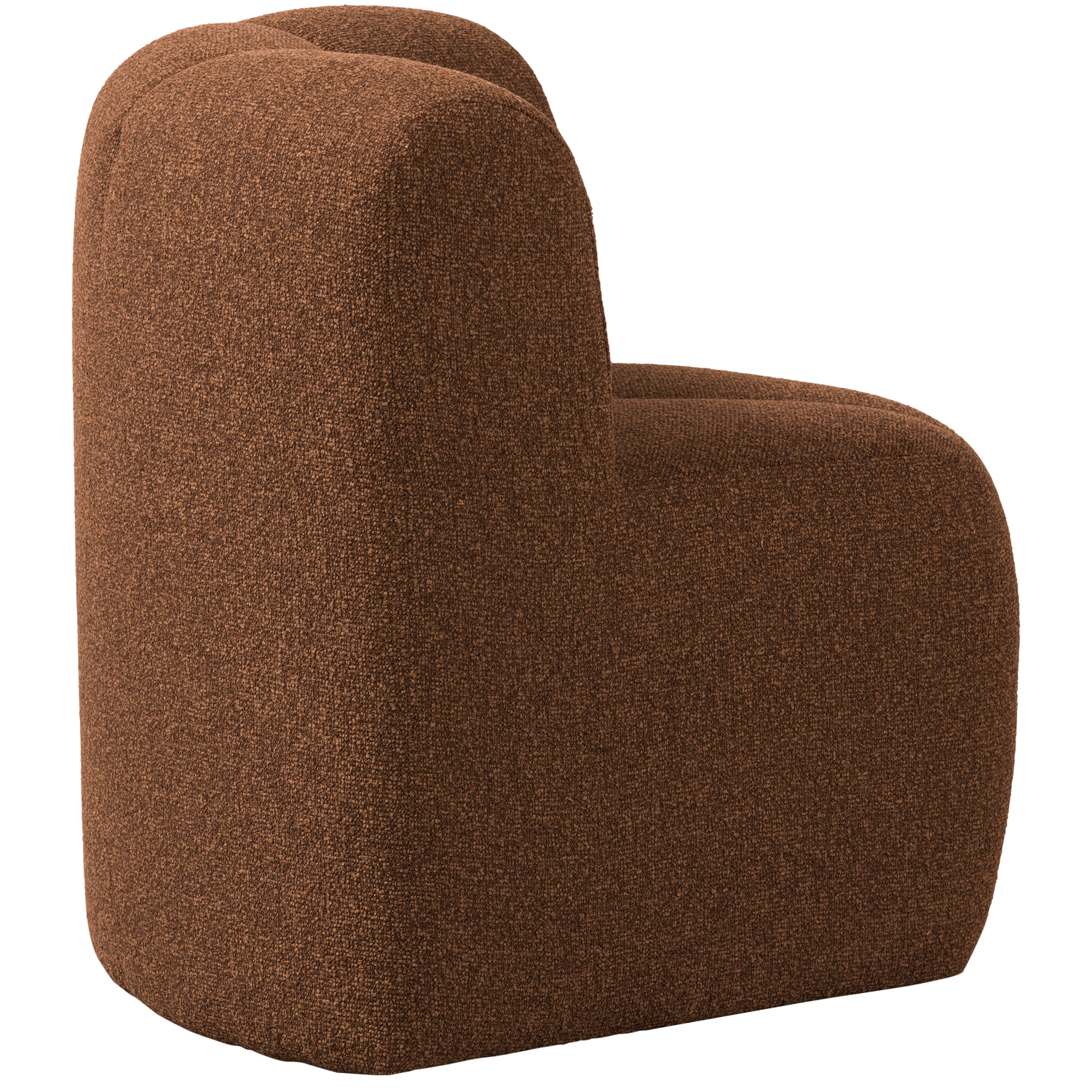 Sofa modułowa MOJO BENCH - element narożny rdzawy brązowy melanż boucle – Woood