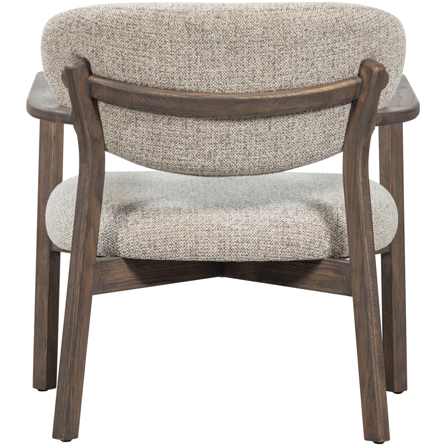 UDAR Armchair in Gray-Brown with Dark Brown Wooden Base