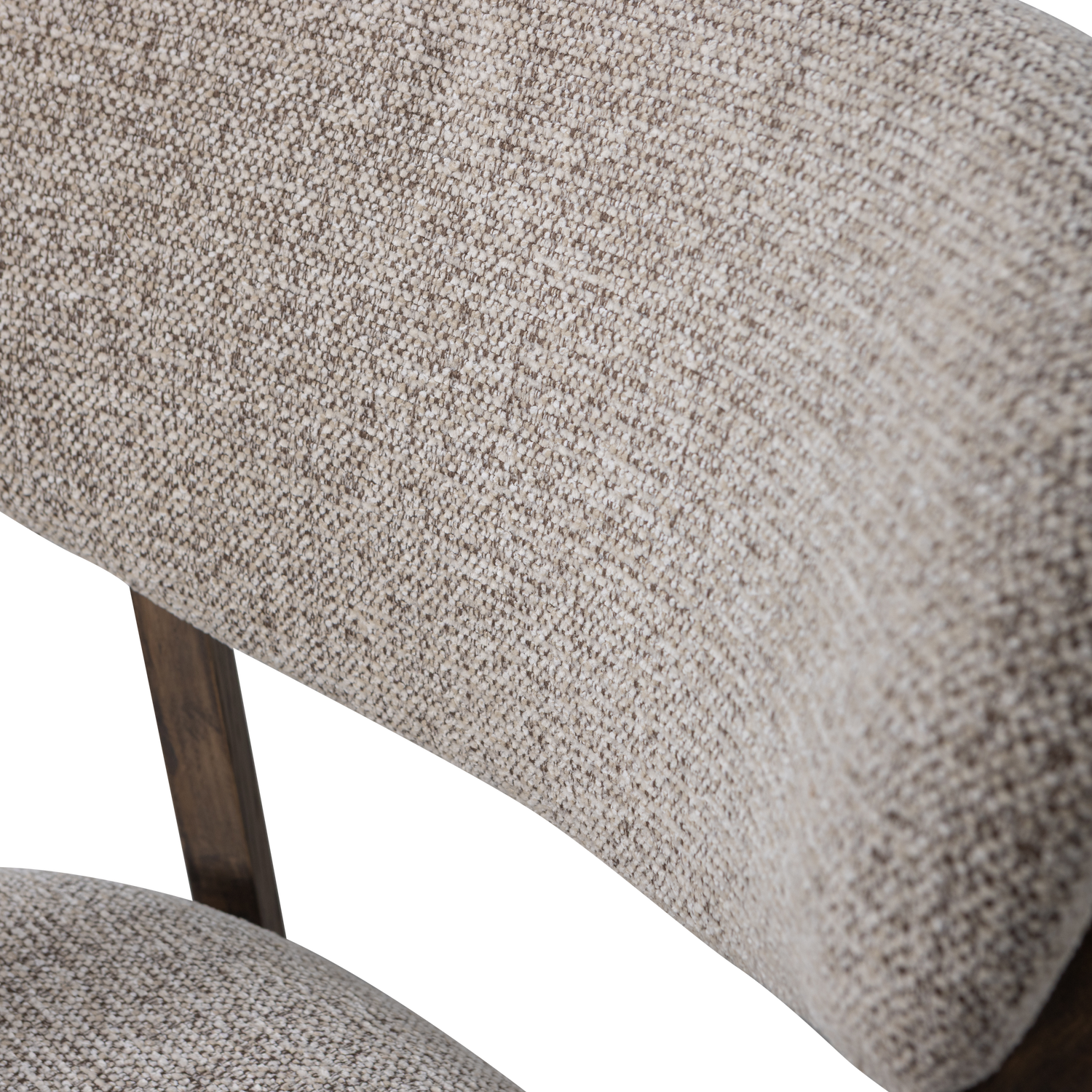 UDAR Armchair in Gray-Brown with Dark Brown Wooden Base