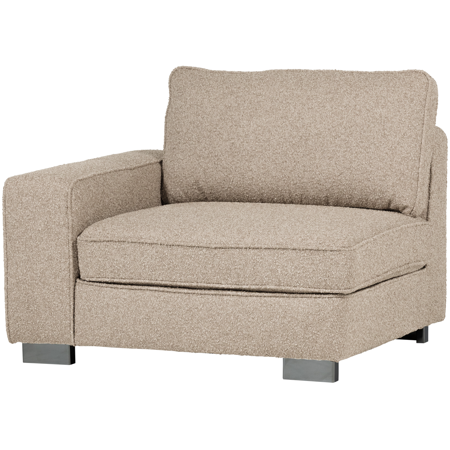 Sofa LAZY - moduł końcowy lewostronny piaskowy bouclé – Woood