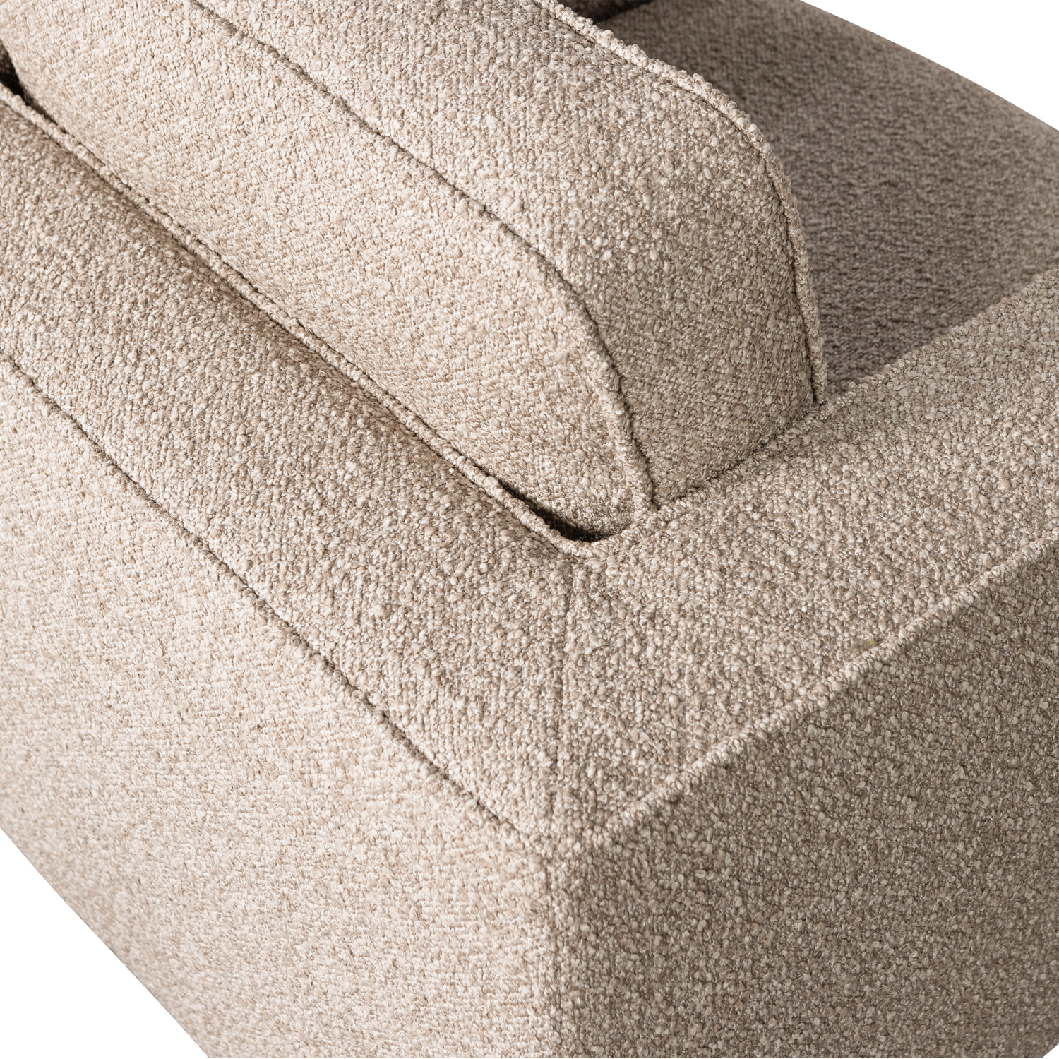 Drehstuhl LAZY sandfarbener Bouclé