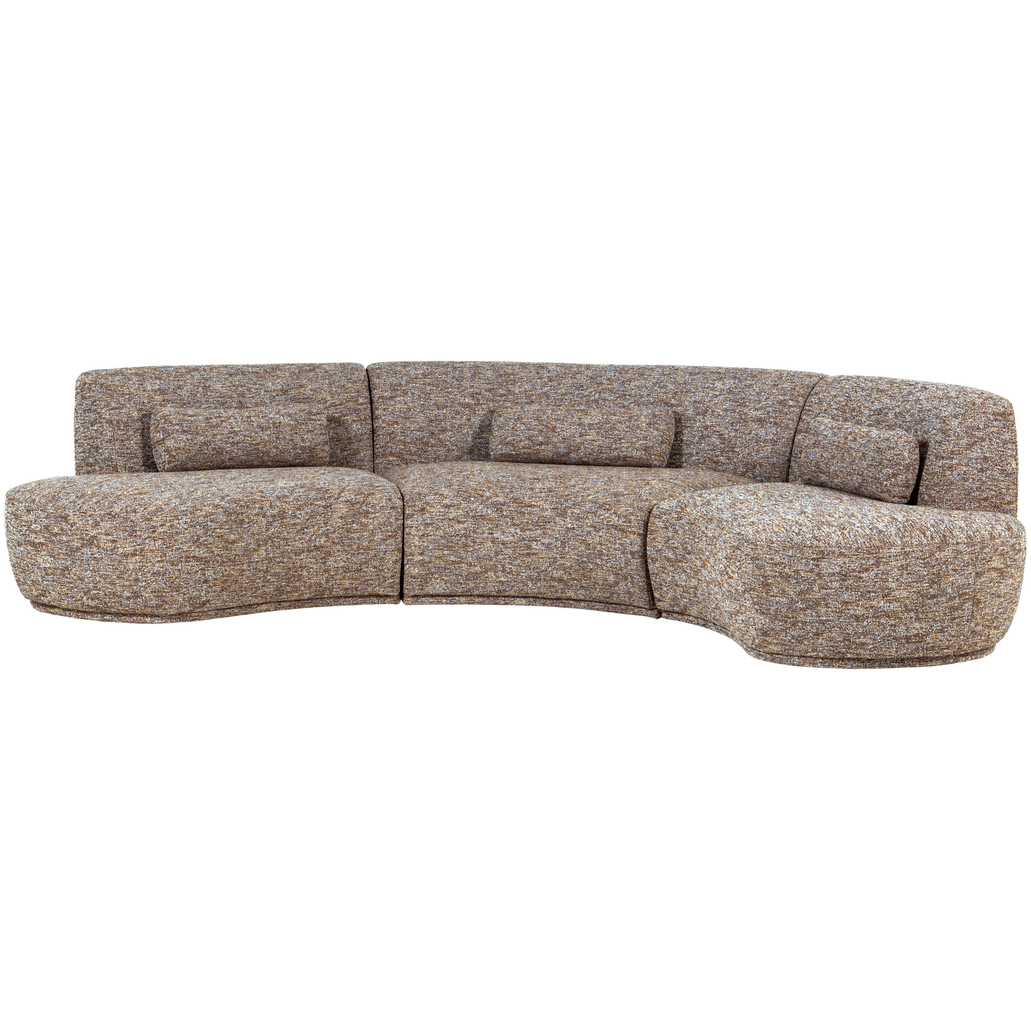 Sofa półokrągła 6-osobowa BATAVIER jasnobrązowy melanż – Woood