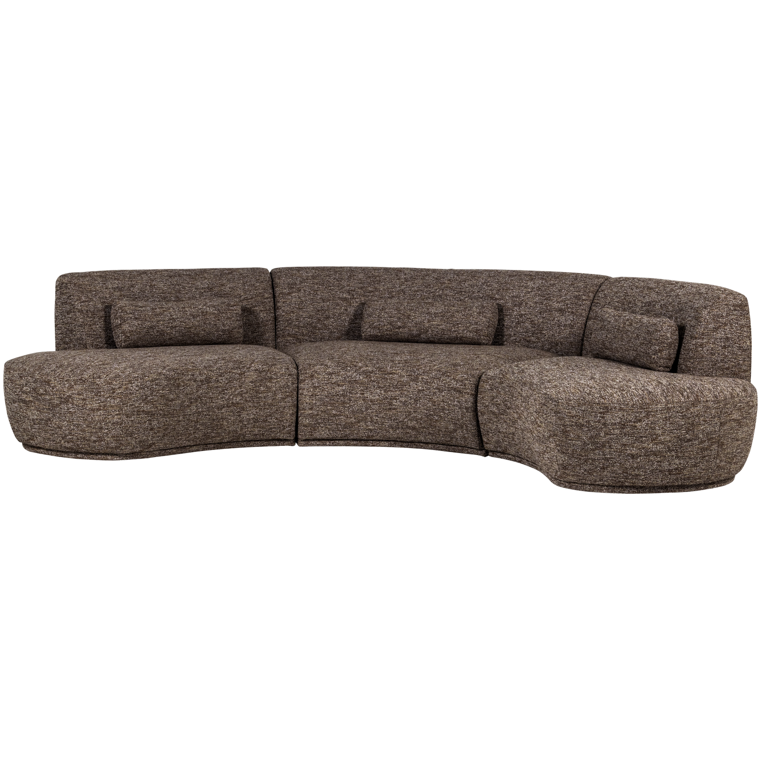 Sofa półokrągła 6-osobowa BATAVIER brązowy melanż – Woood
