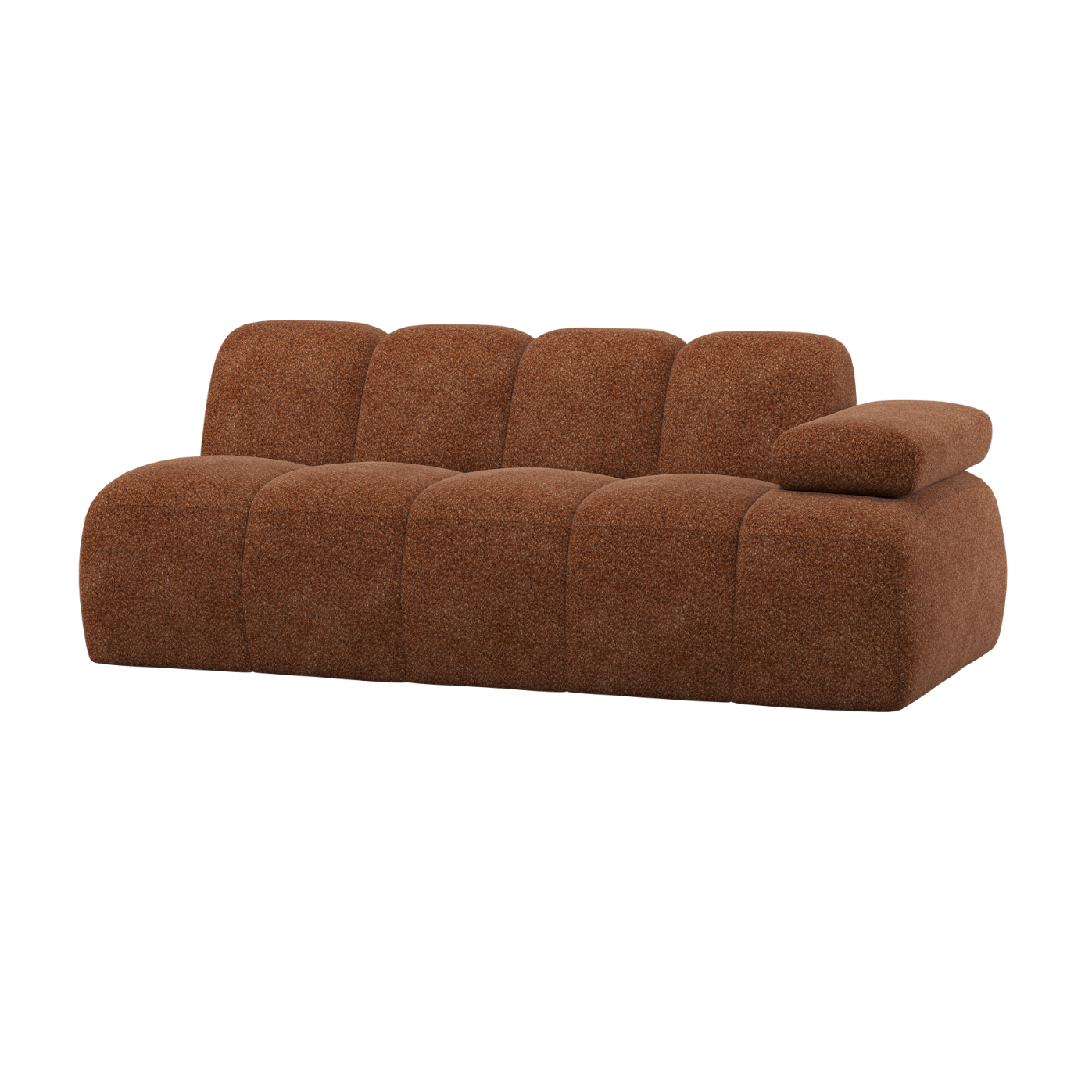 MOJO Modular Sofa - Right-Hand Two-Seater in Rusty Brown Boucle