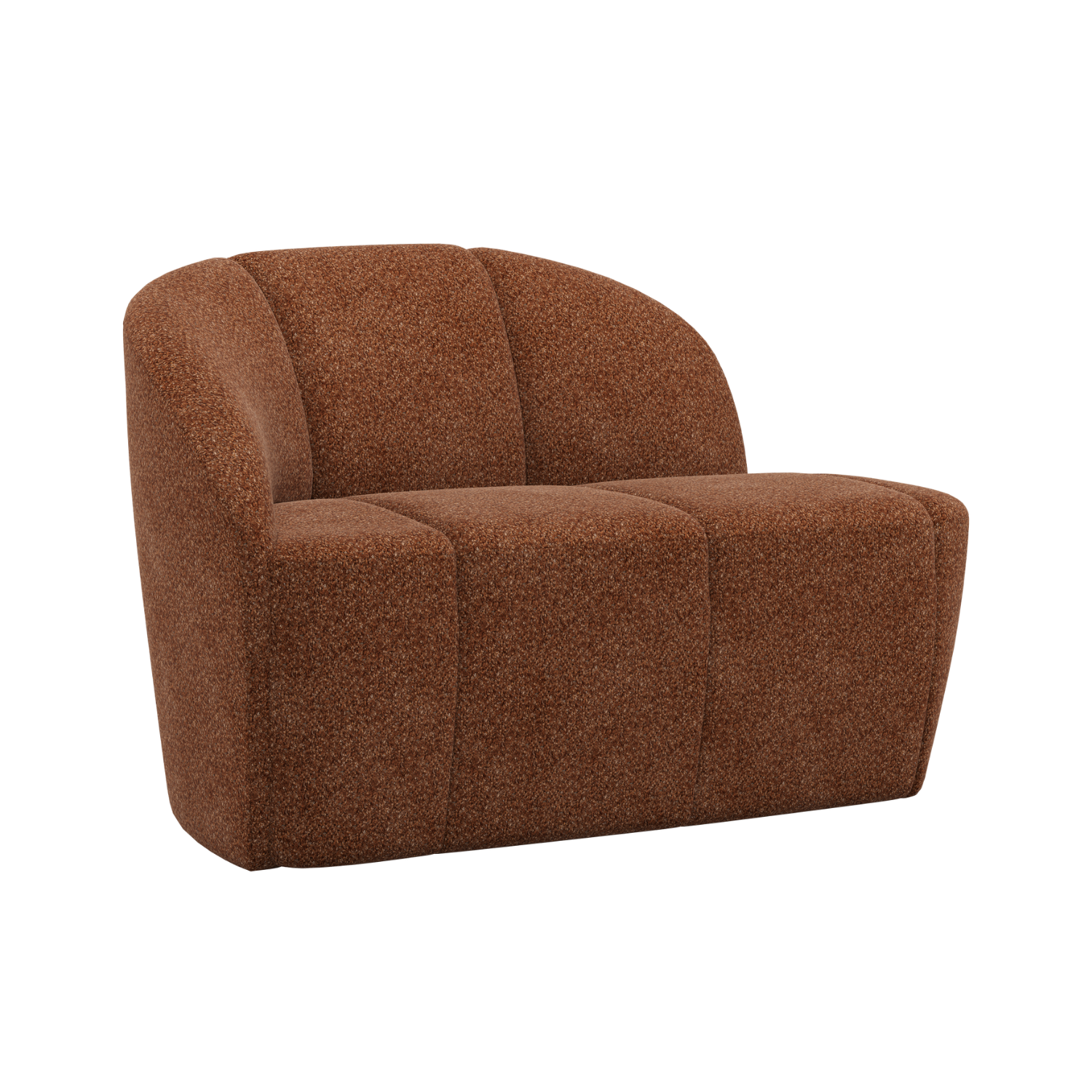 Left-facing 2-seater Sofa MOJO rust brown boucle