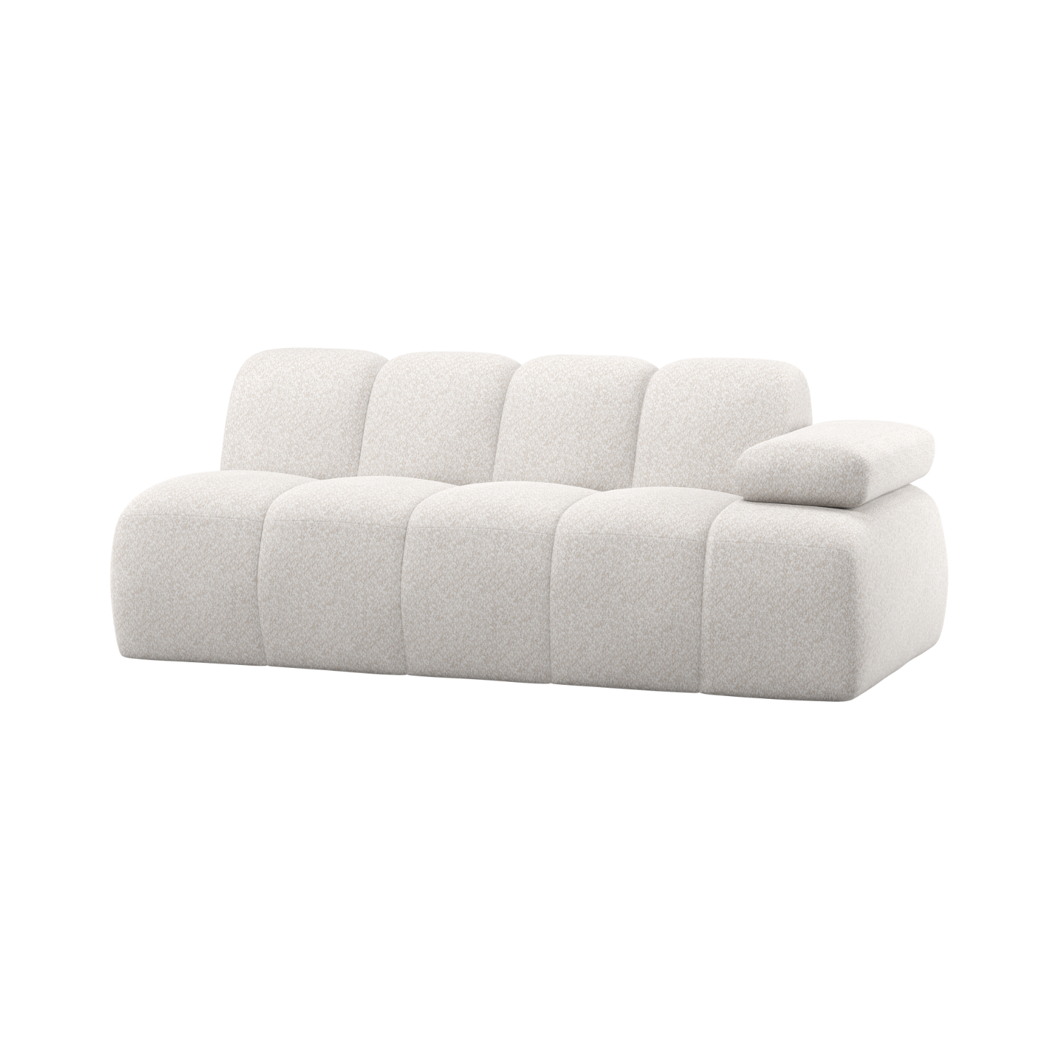 Modulares Sofa MOJO - 2-sitziges Element rechtsseitig ecru Baranek