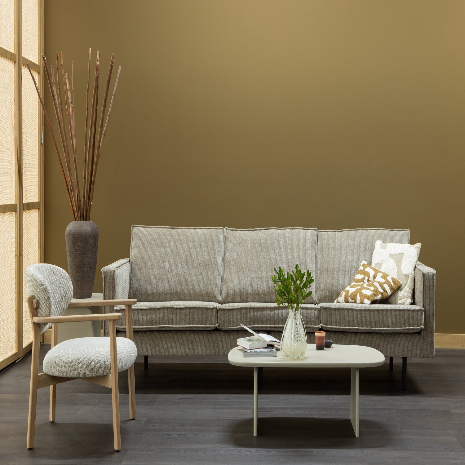 3-Seater Sofa RODEO Ecru Corduroy